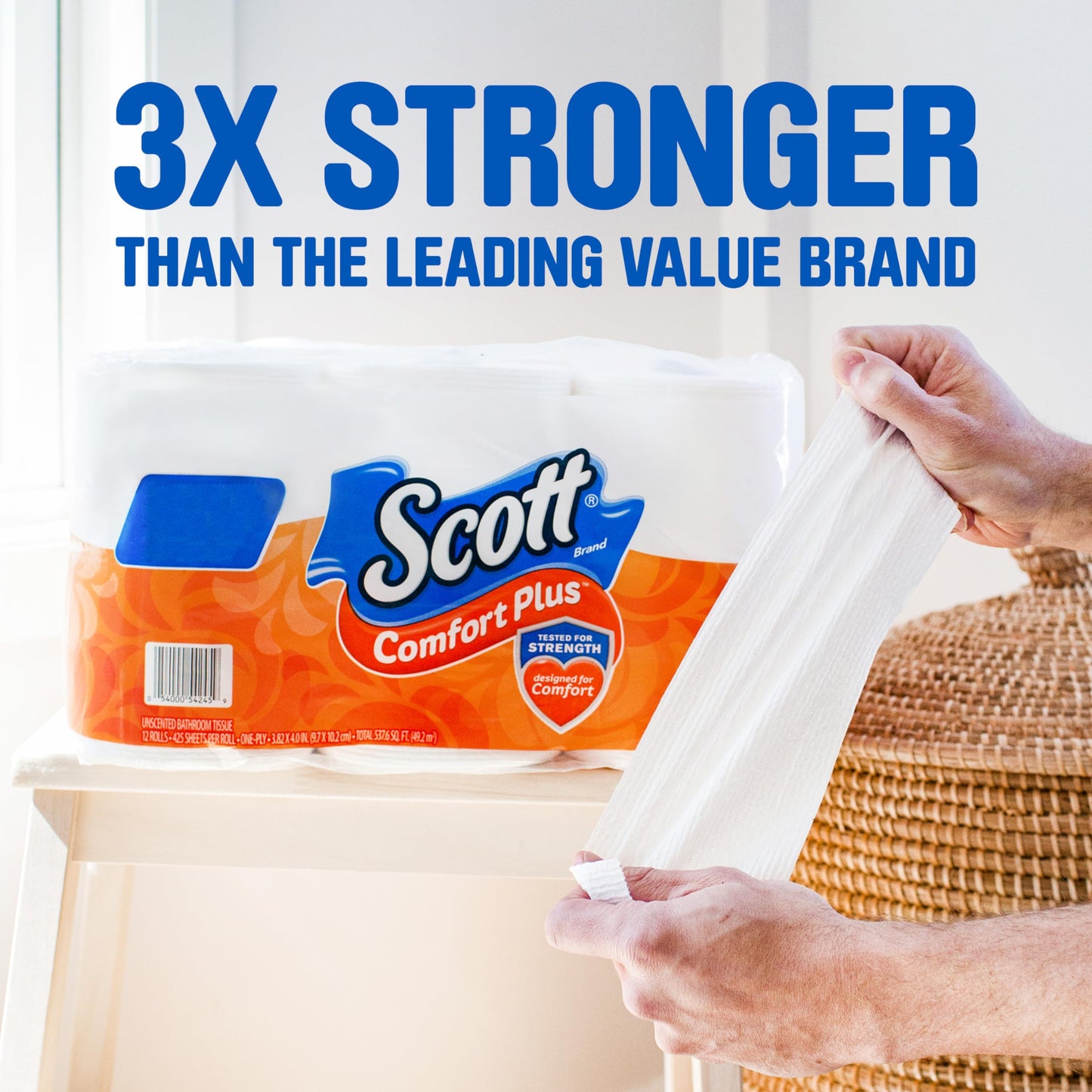 Scott Comfort+ 12 Double Rolls, 231 Sheets, Septic-Safe
