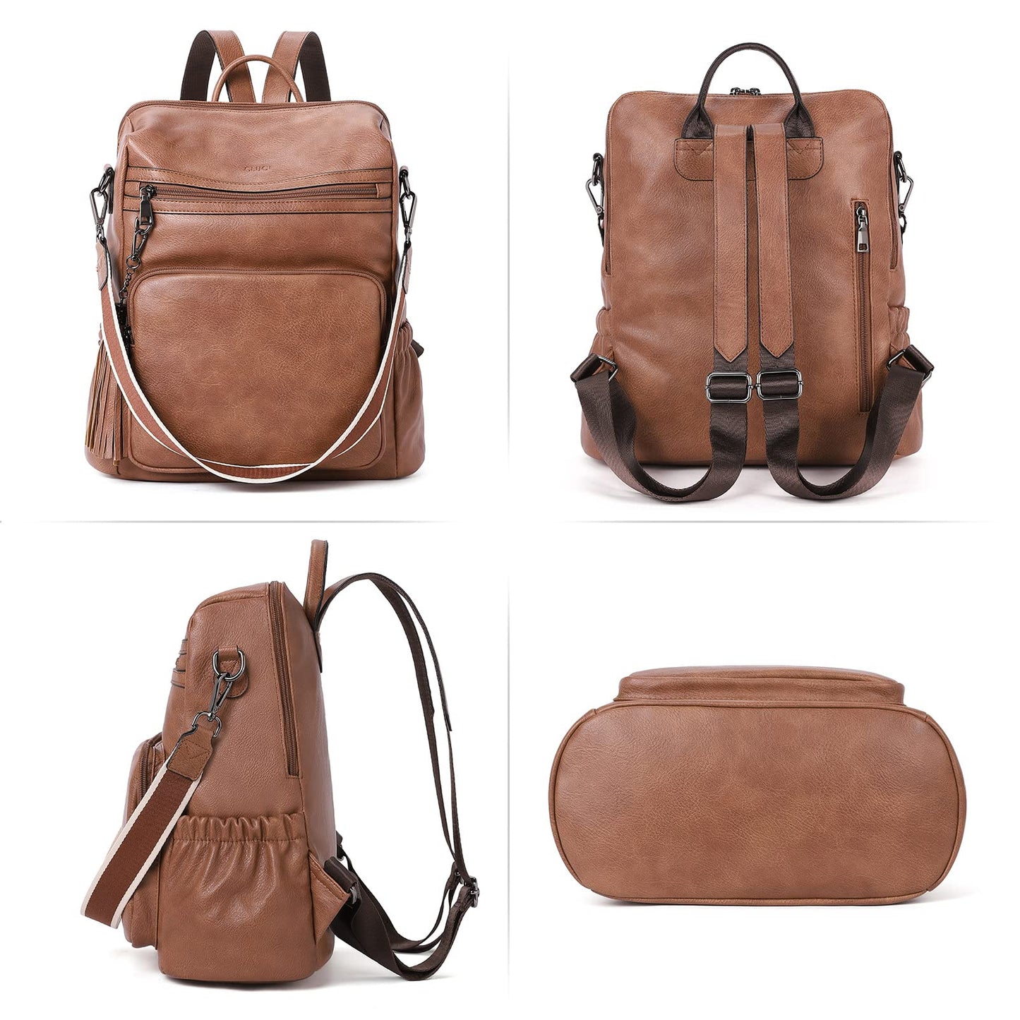 CLUCI Luxe Convertible Leather Backpack Purse