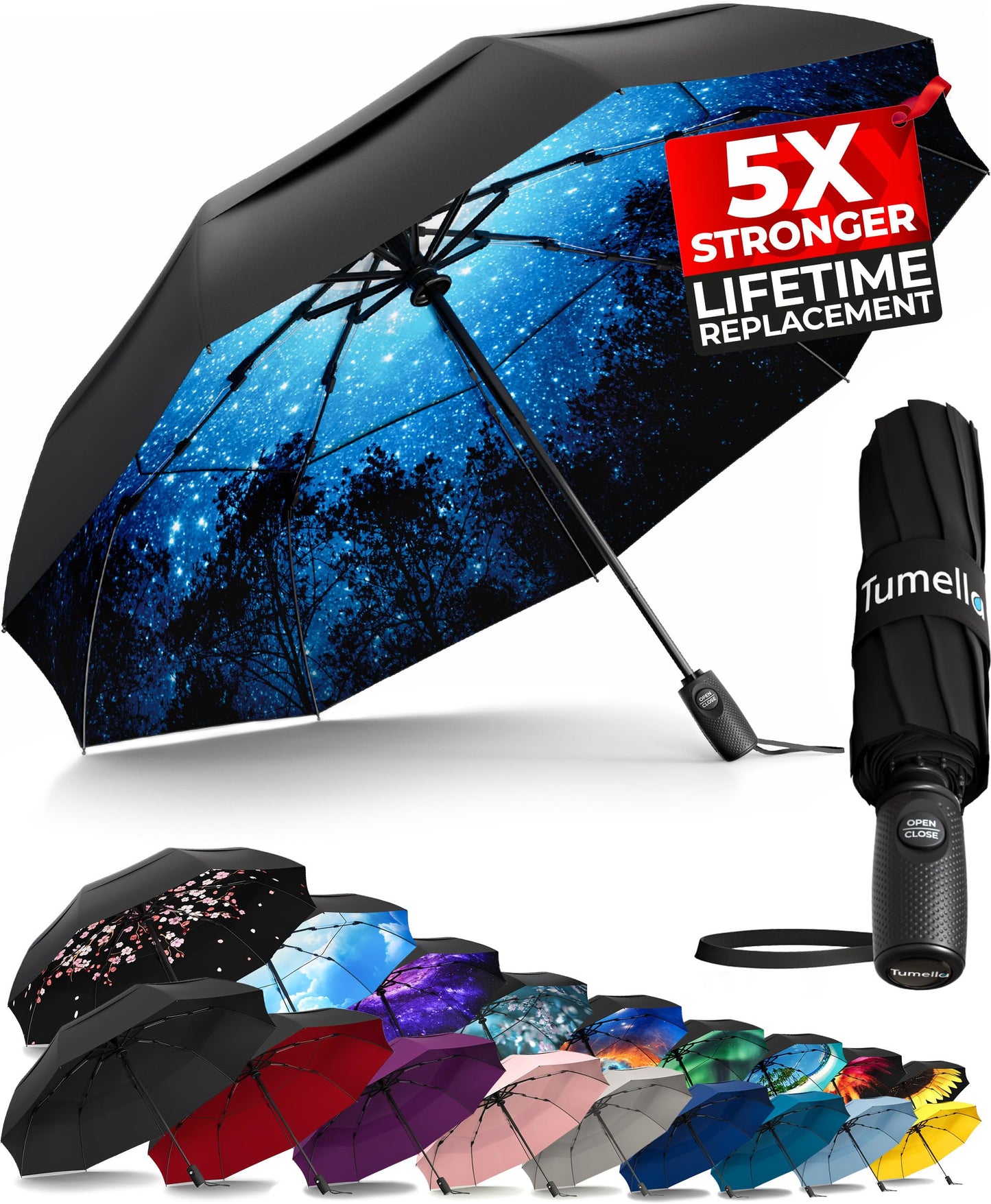 TUMELLA Elite Windproof Travel Umbrella