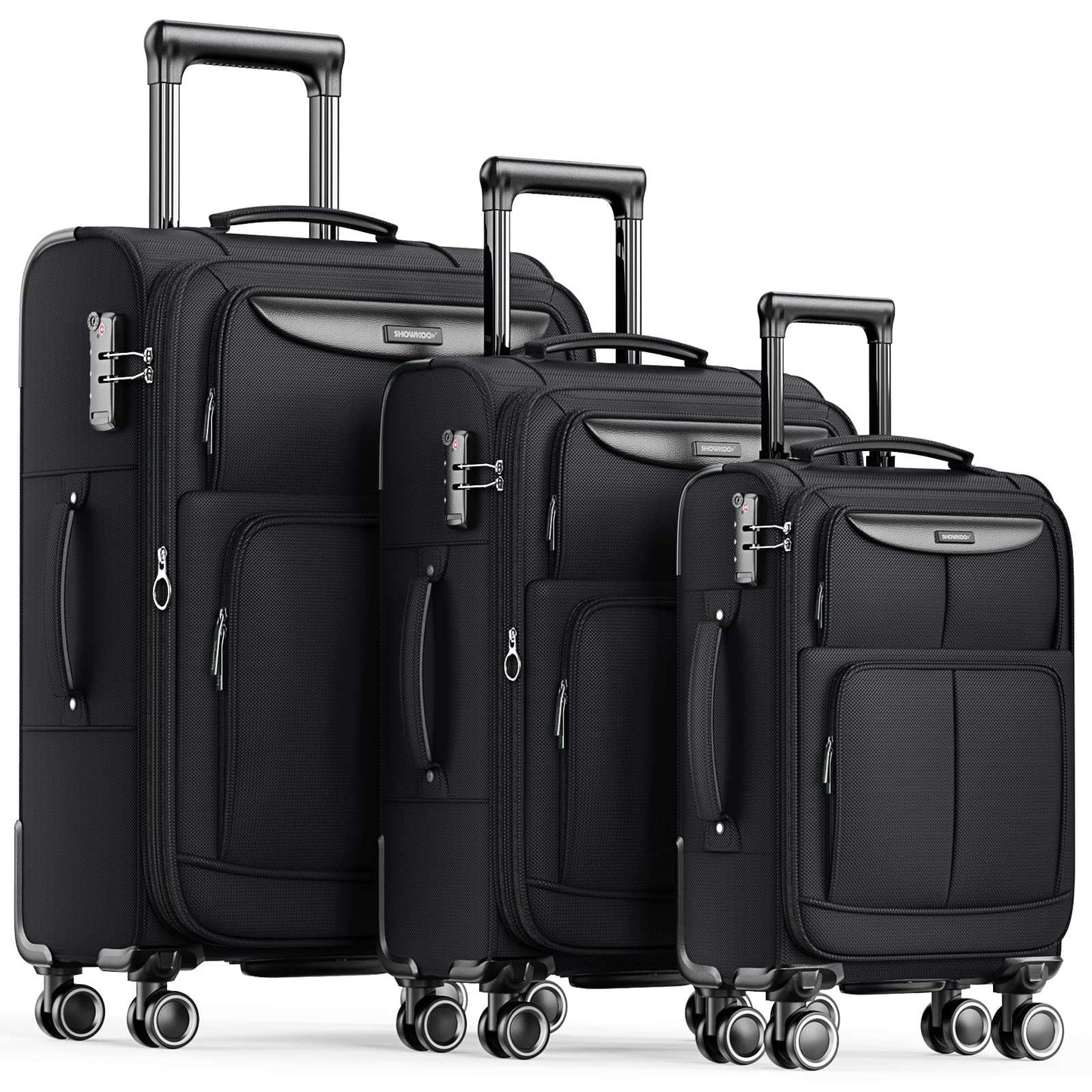SHOWKOO Armygreen 3-Piece Expandable Luggage Set