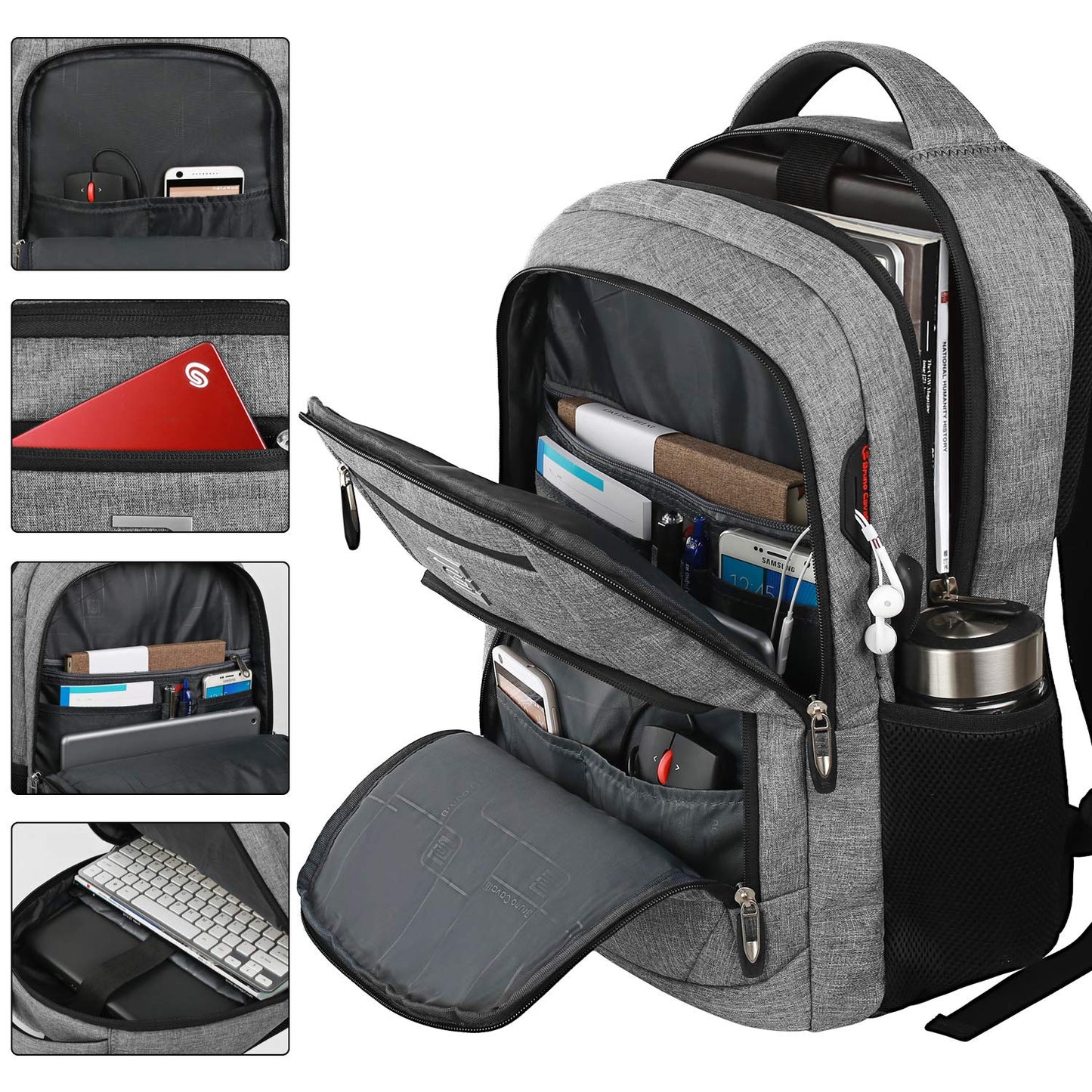 SecureSlim Laptop Backpack with USB & Water Resistance