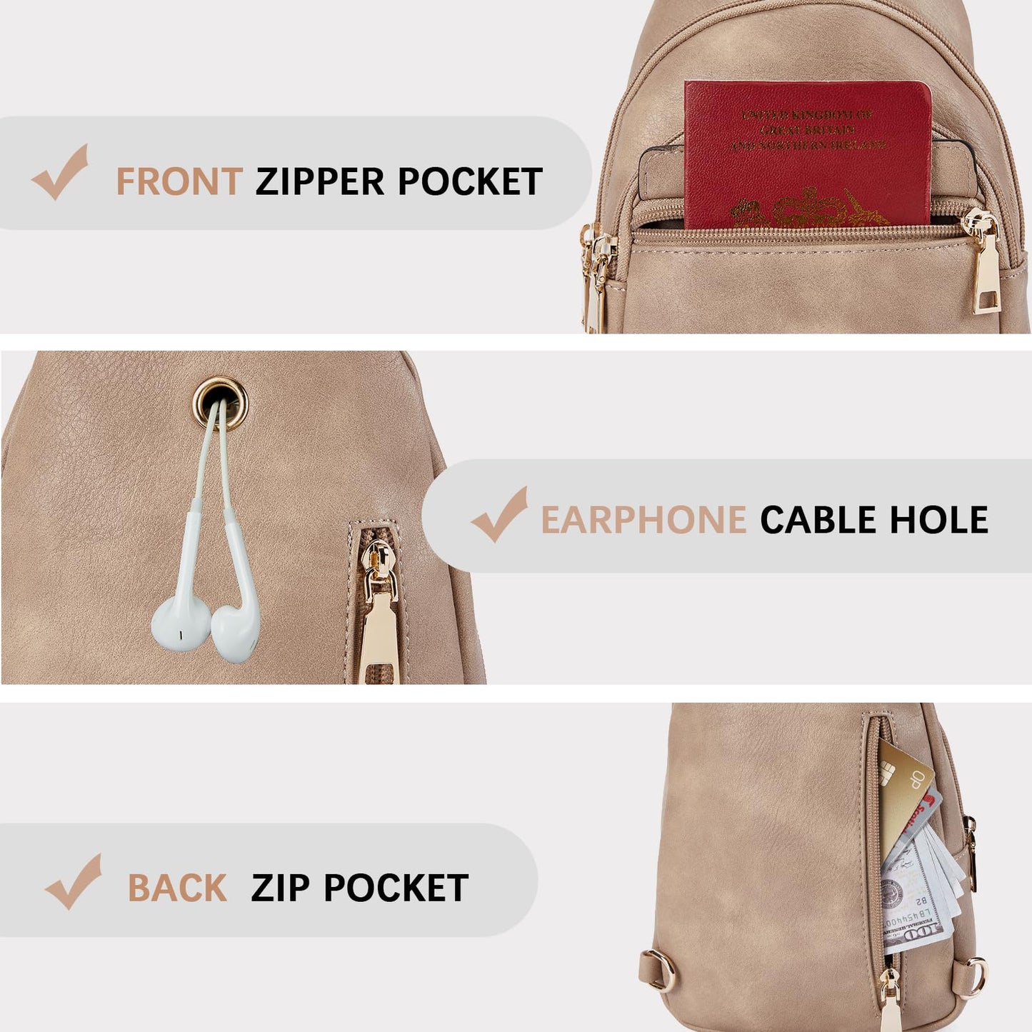 BOSTANTEN Chic Leather Crossbody Sling Bag