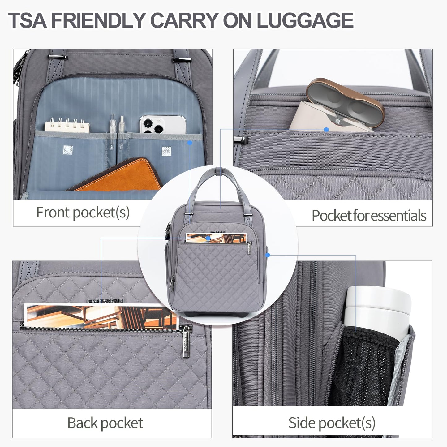 EMPSIGN 16 Wheeled Underseat Travel Bag
