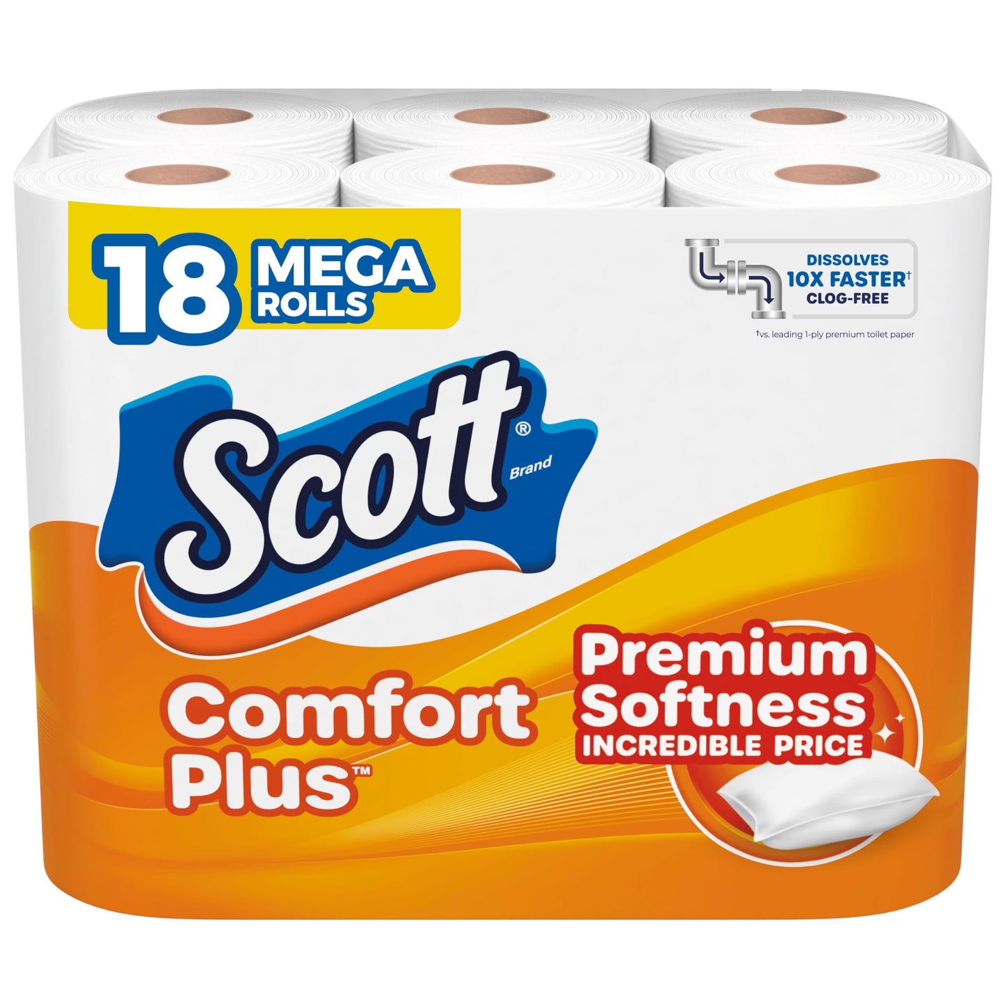 Scott Comfort+ 12 Double Rolls, 231 Sheets, Septic-Safe