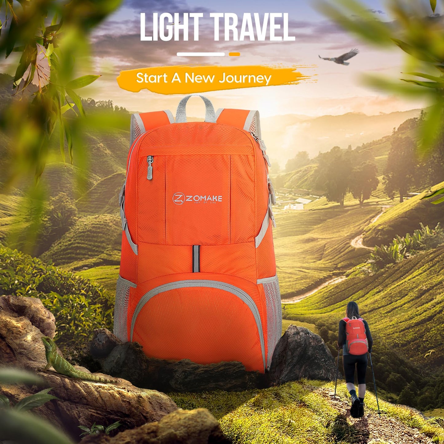 ZOMAKE 35L Compact Waterproof Hiking Backpack