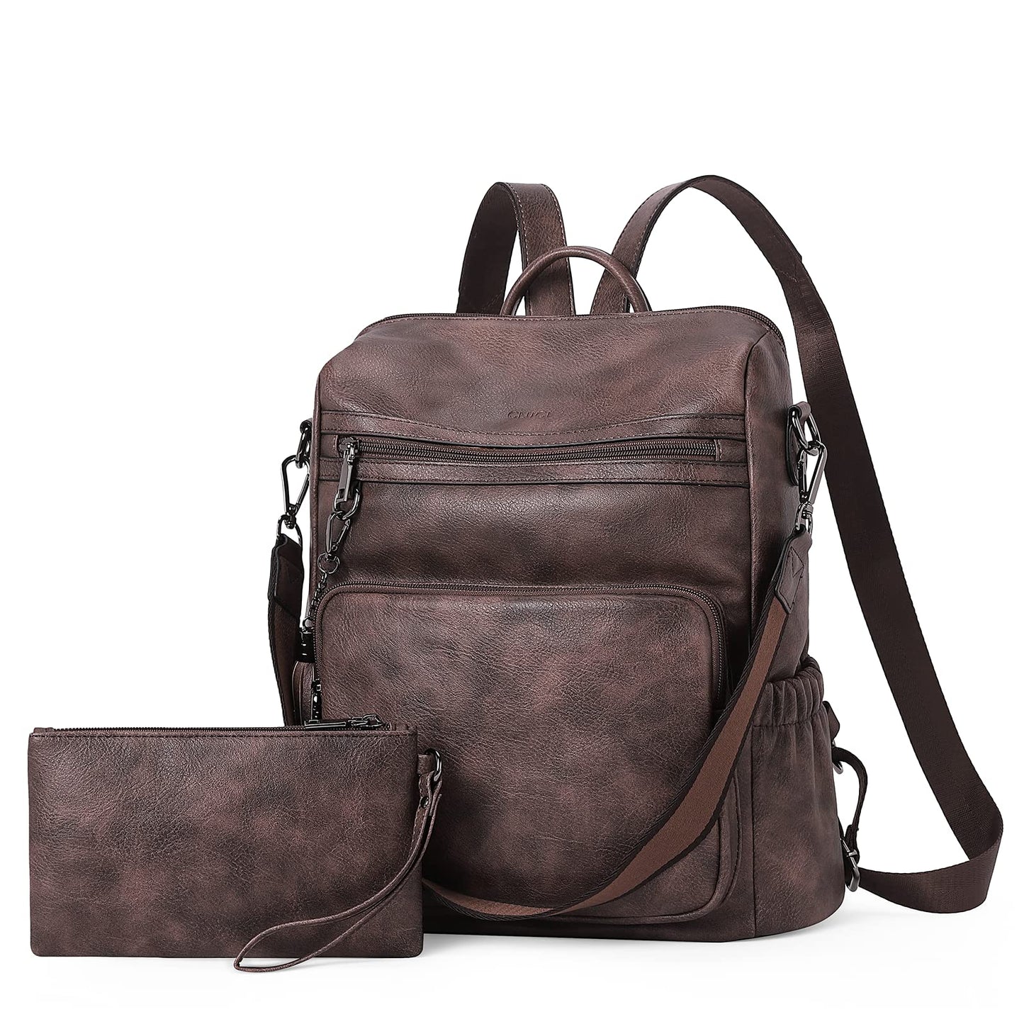 CLUCI Luxe Convertible Leather Backpack Purse