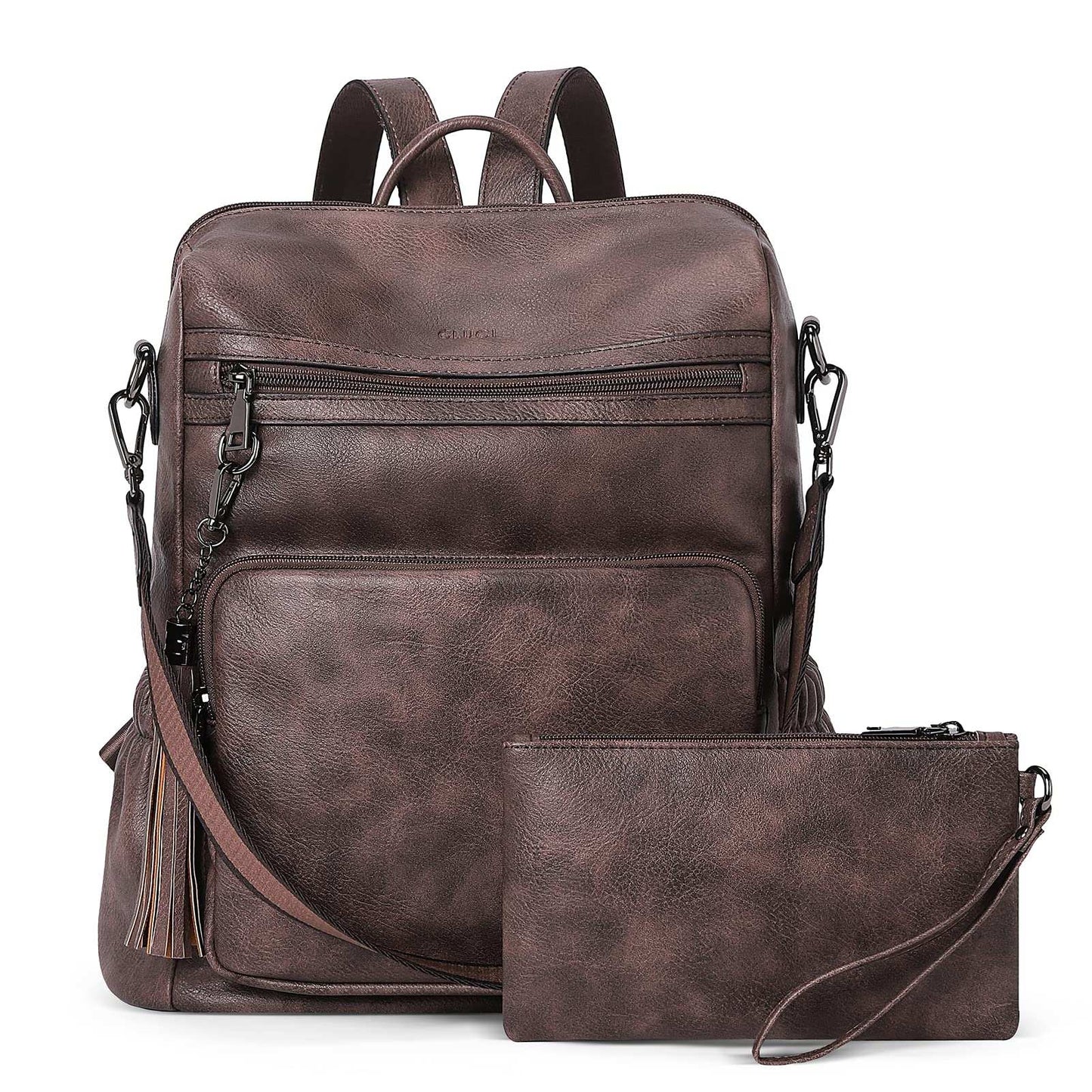 CLUCI Luxe Convertible Leather Backpack Purse