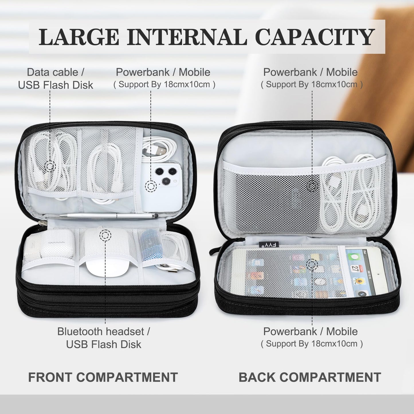 FYY All-in-One Travel Cable Organizer Pouch