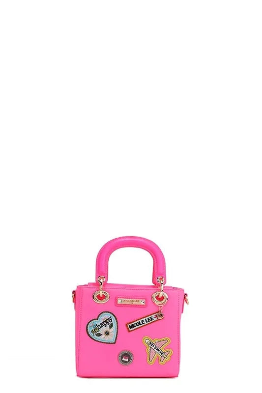 Nicole Lee USA Color Patch Handbag with Top Handle - Premium Tote Bag from Trendsi - Just $73.99! Shop now at Handbags Specialist Headquarter