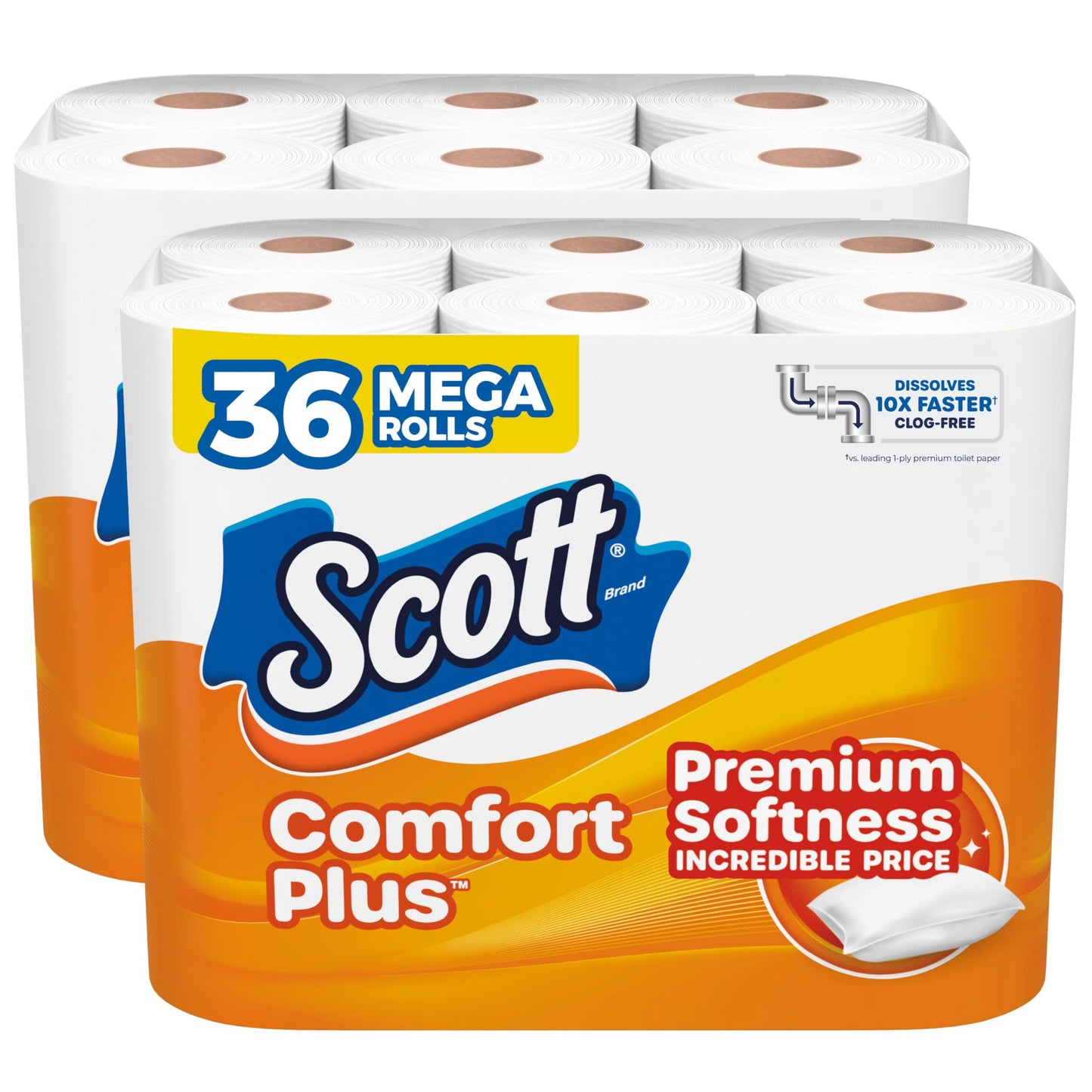 Scott Comfort+ 12 Double Rolls, 231 Sheets, Septic-Safe