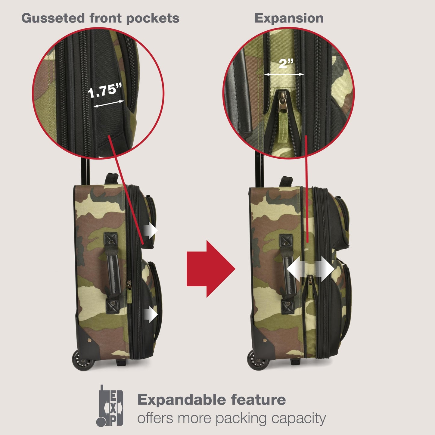 U.S. Traveler Rio Expandable Orange Carry-on