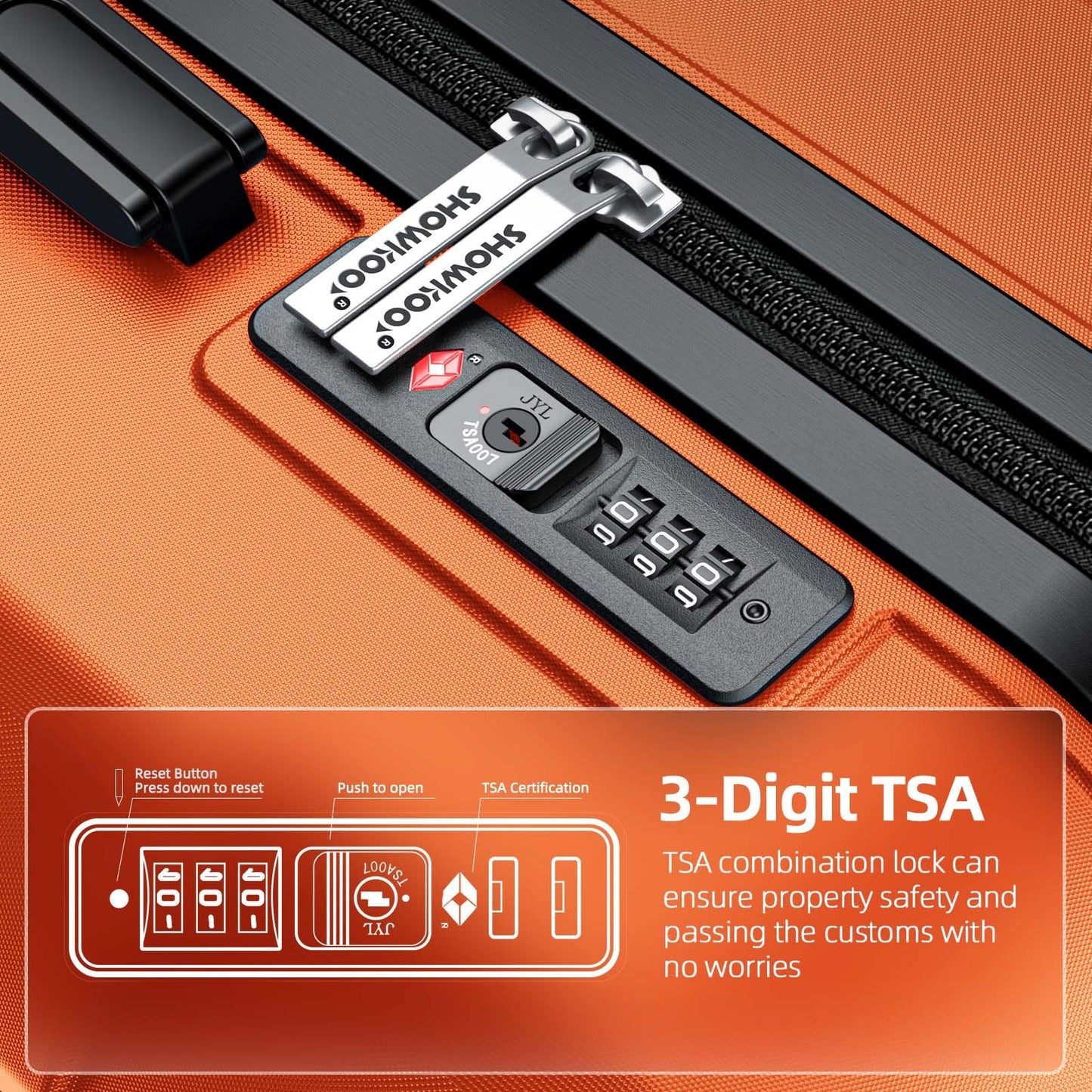 Expandable ShowKoo Suitcase - Durable & TSA Lock