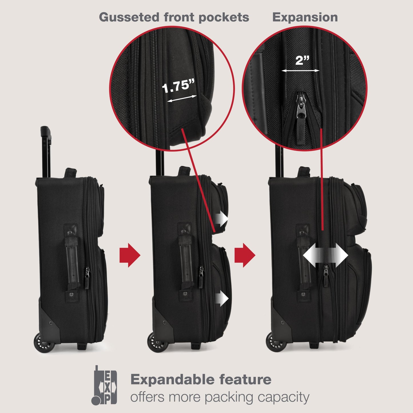 U.S. Traveler Rio Expandable Orange Carry-on