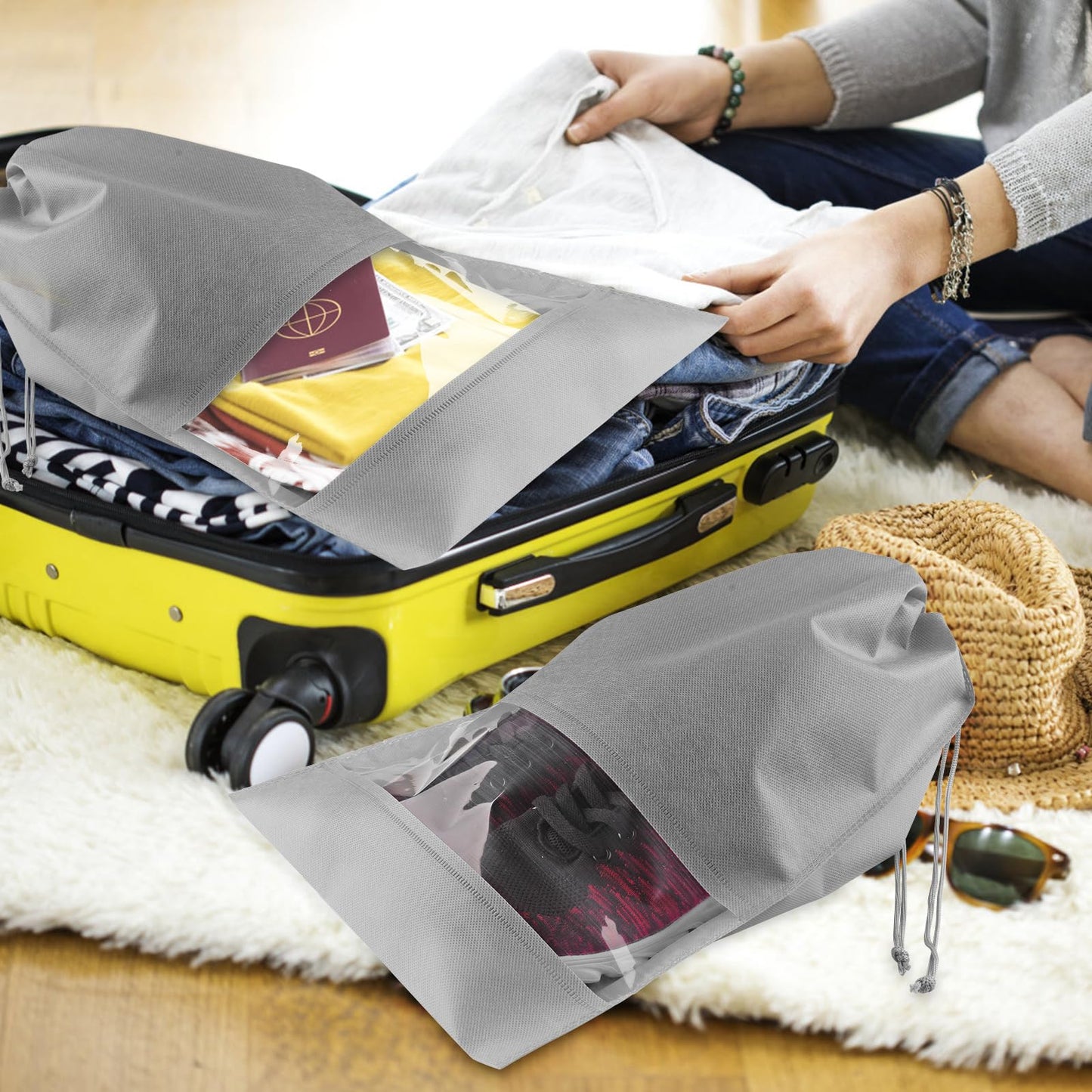 Travel Clear Shoe Bags - 5 Pack Waterproof Storage