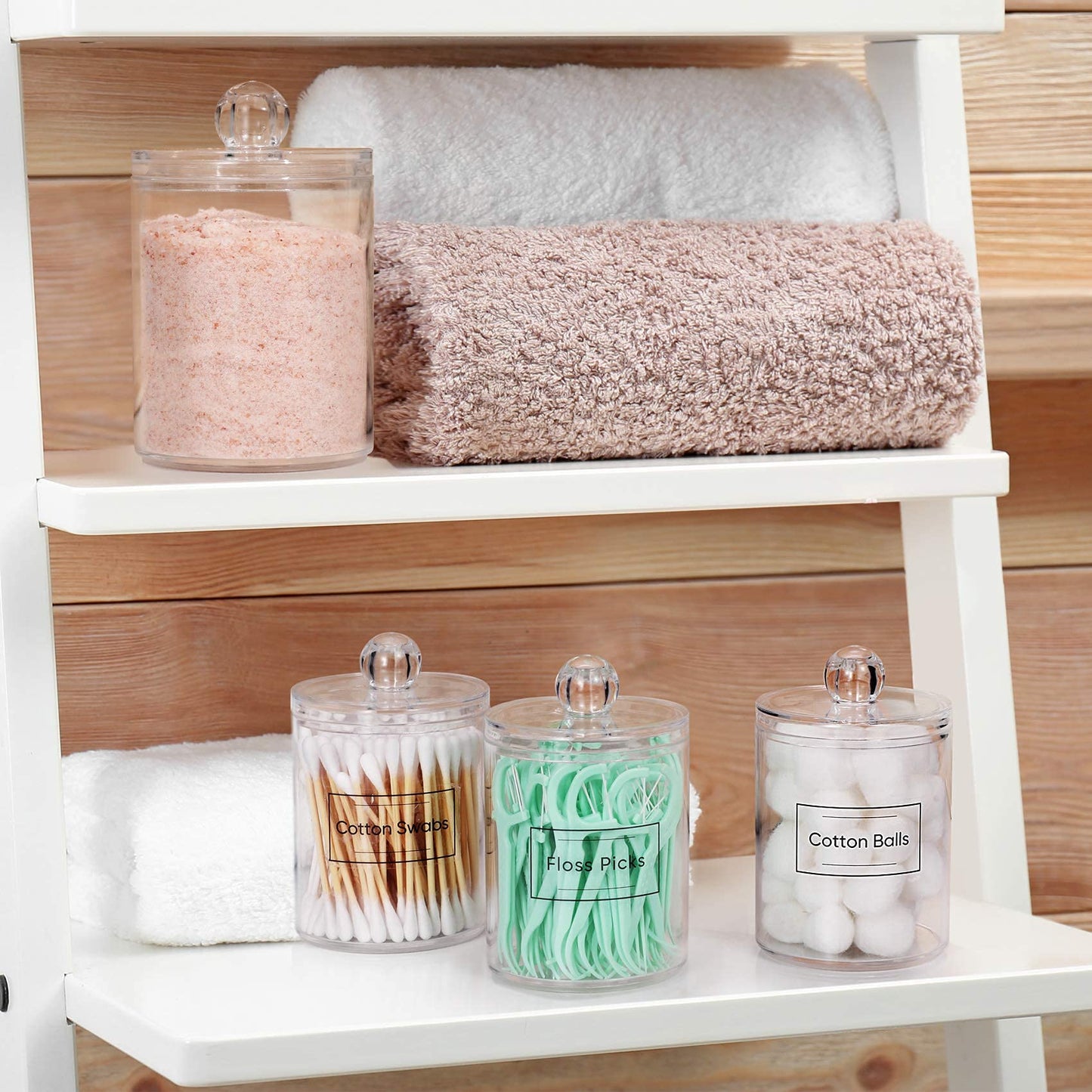 Clear Acrylic Qtip Dispenser Set - 4 Pack