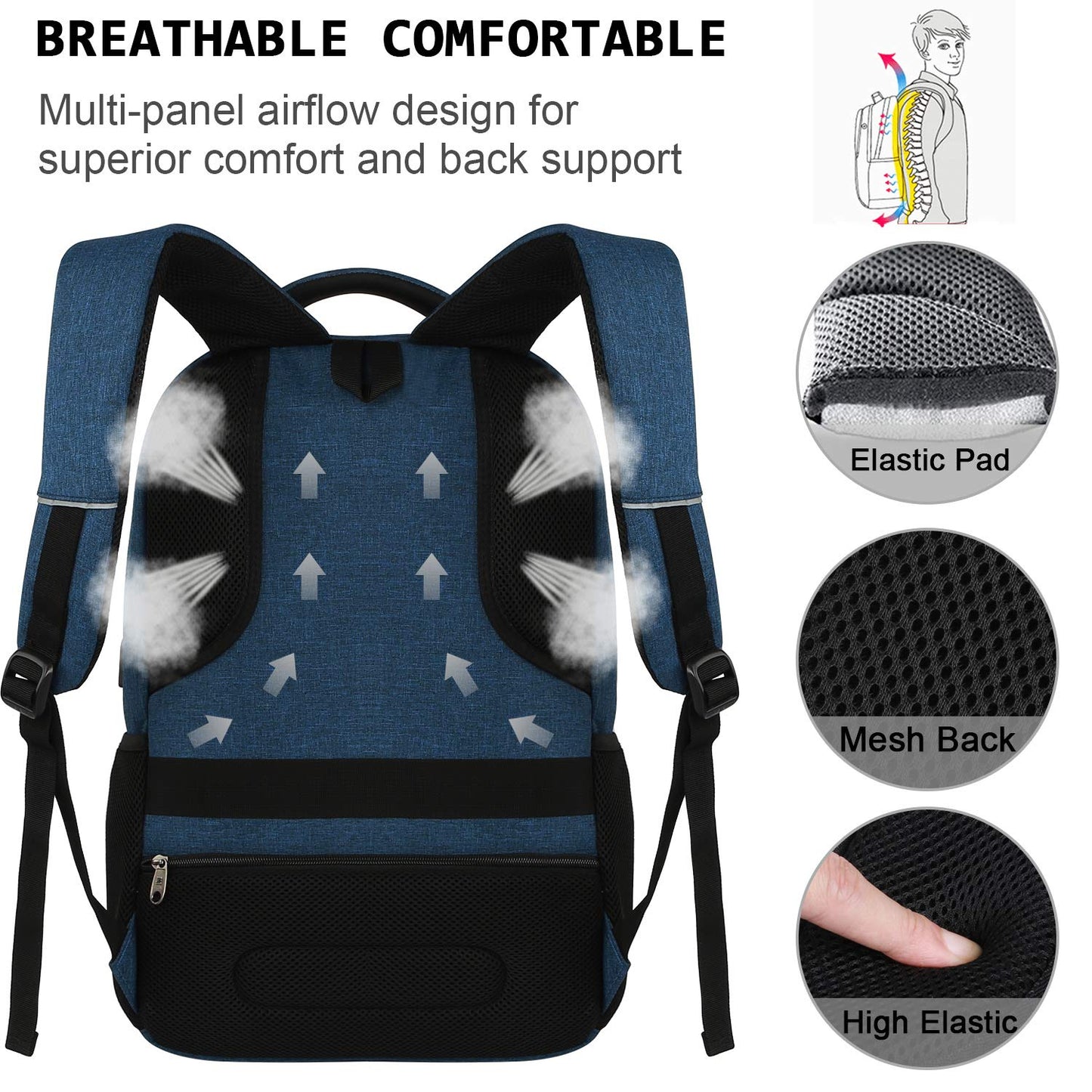 SecureSlim Laptop Backpack with USB & Water Resistance