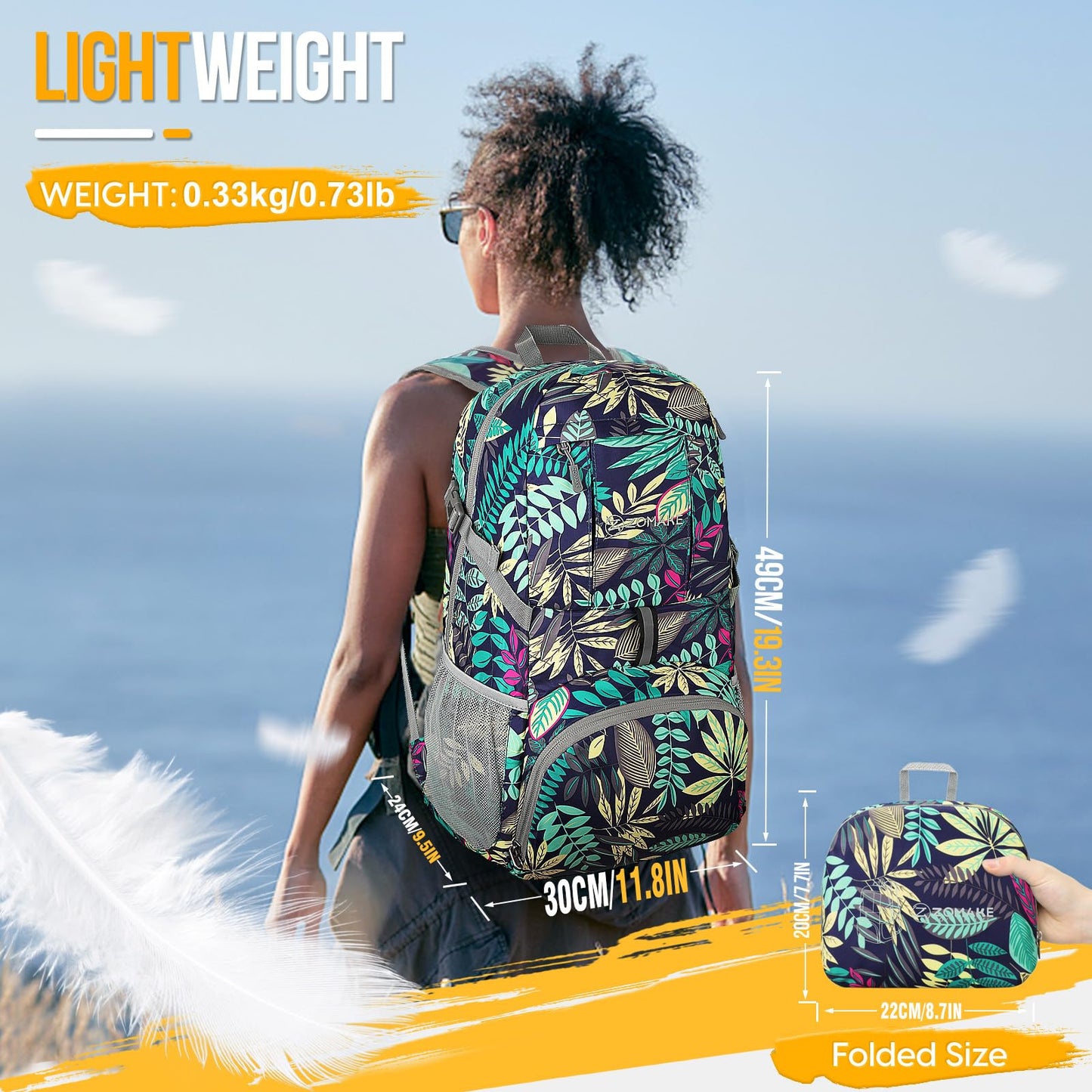 ZOMAKE 35L Compact Waterproof Hiking Backpack