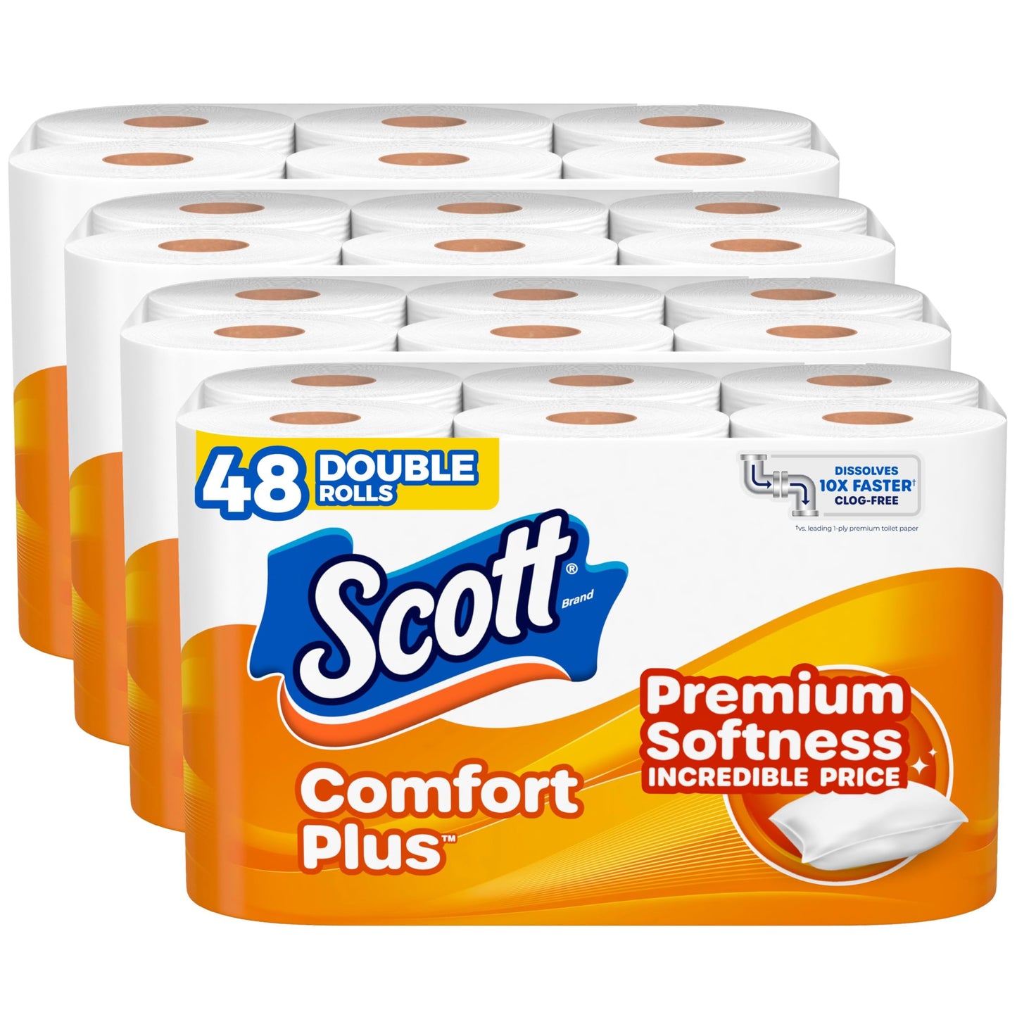 Scott Comfort+ 12 Double Rolls, 231 Sheets, Septic-Safe