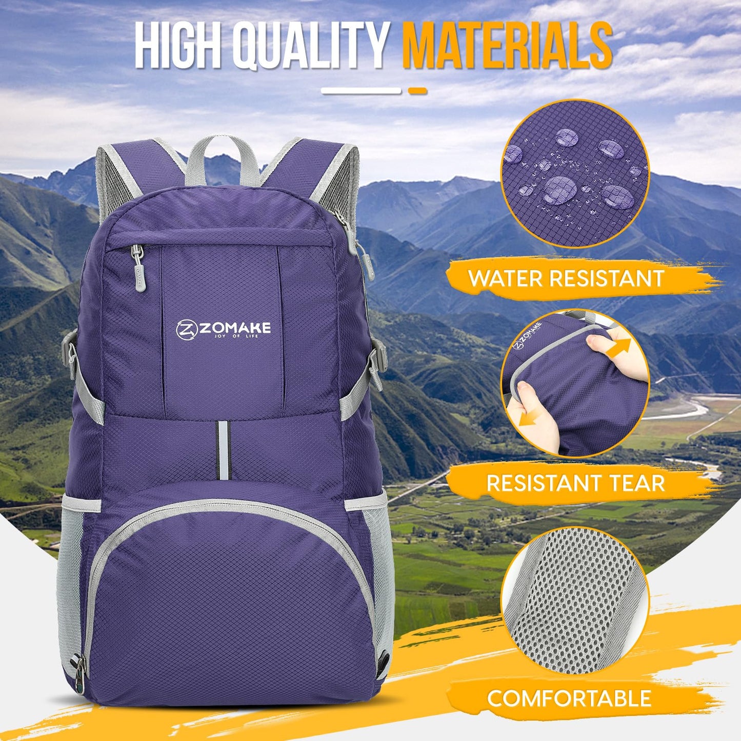 ZOMAKE 35L Compact Waterproof Hiking Backpack