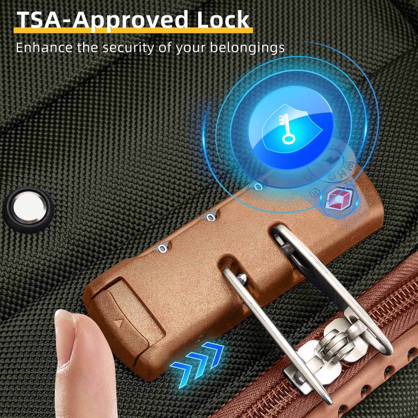LARVENDER Expandable 5-Piece Spinner Luggage Set