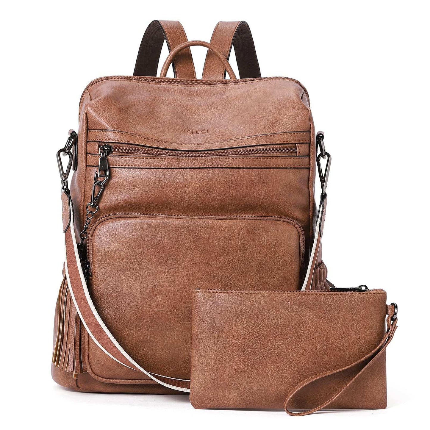 CLUCI Luxe Convertible Leather Backpack Purse