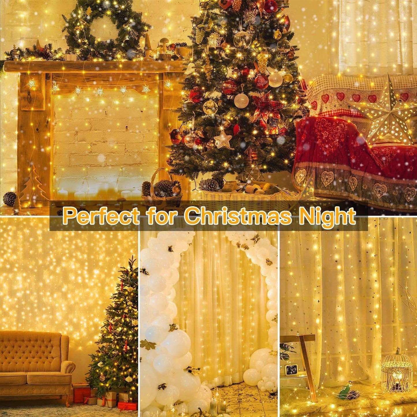 Minetom 300 LED Dimmable Fairy Curtain Lights