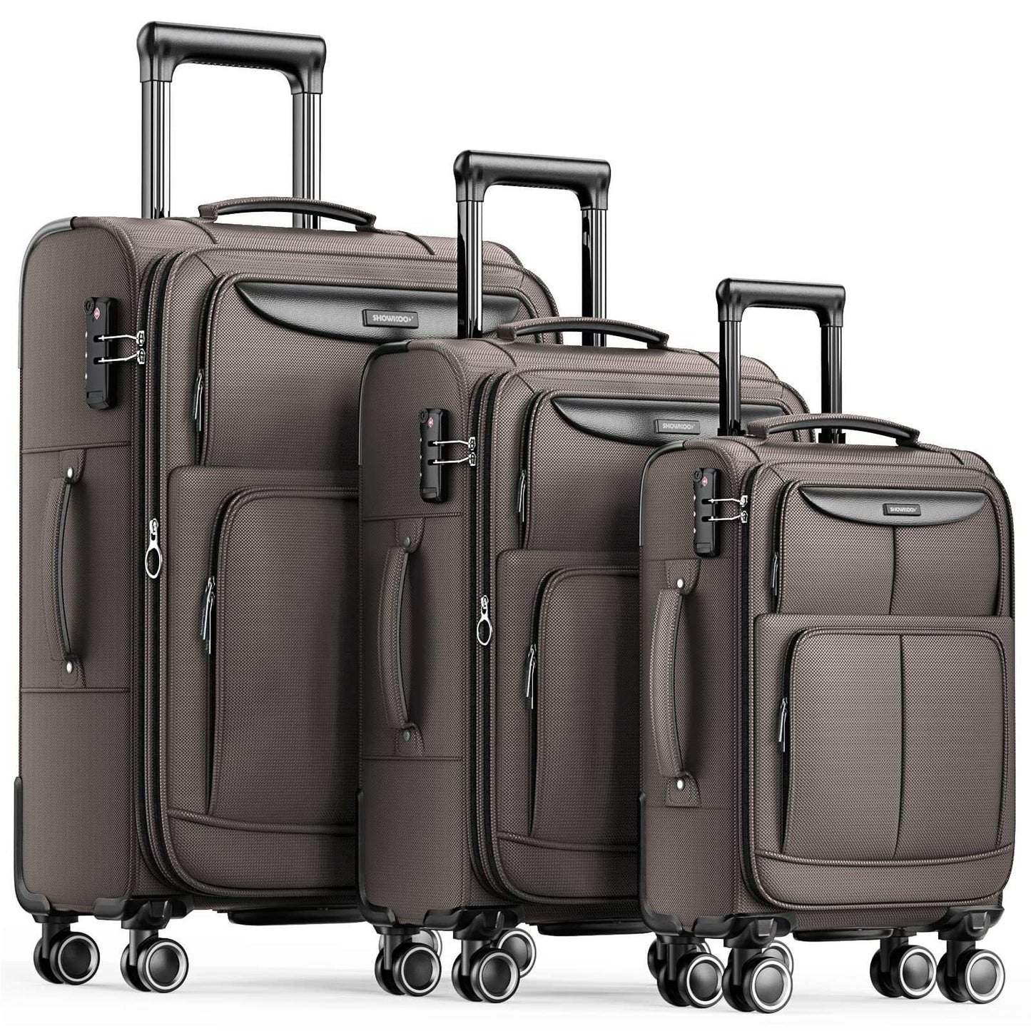 SHOWKOO Armygreen 3-Piece Expandable Luggage Set