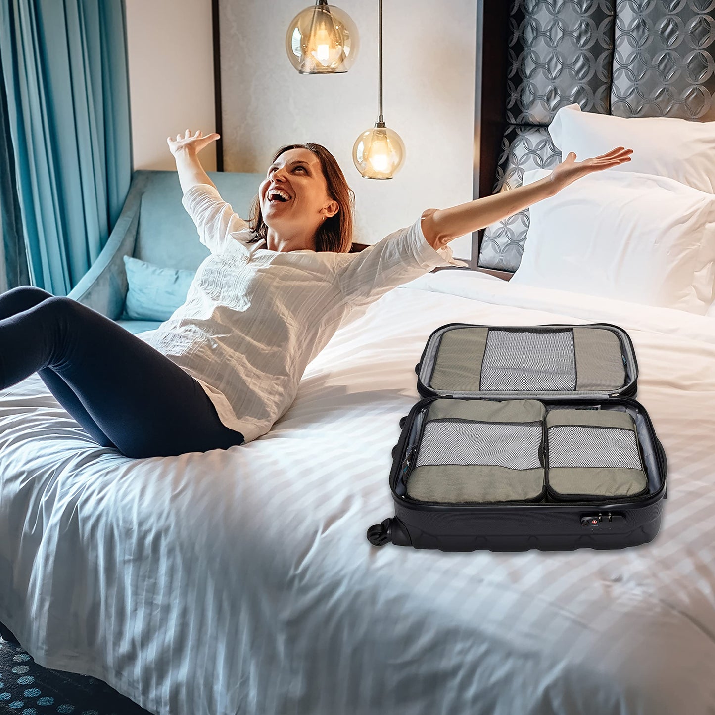 TravelWise Weekender Packing Cube Set - Silver 5-Piece