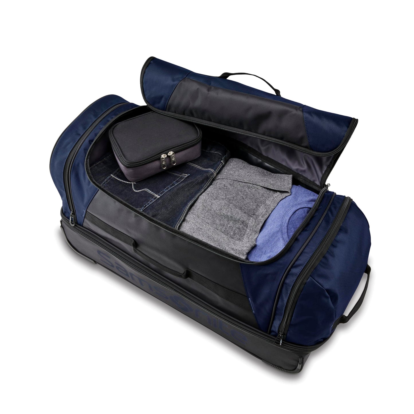 Andante 2 Rolling Duffel - 22 Sleek Black Travel Bag