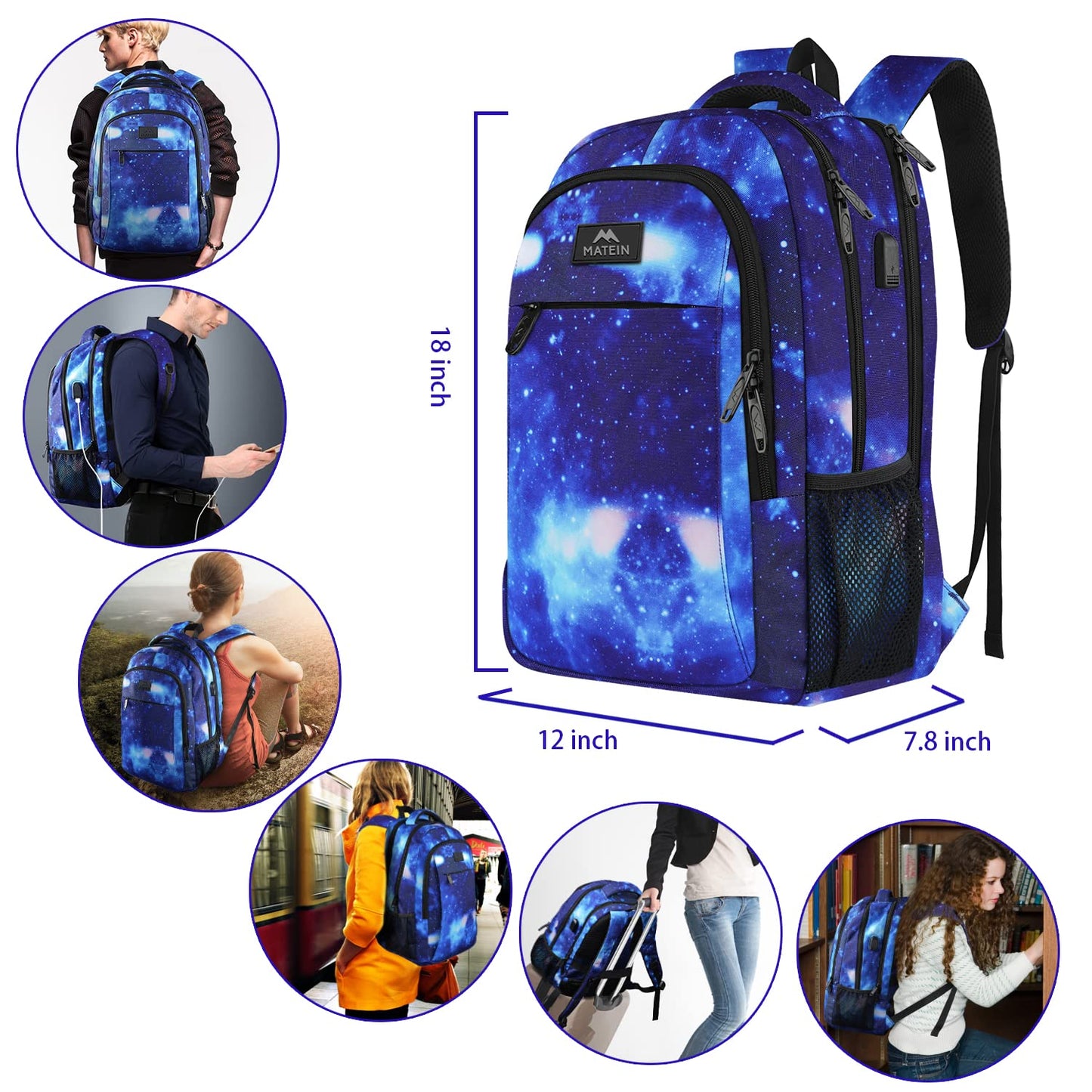 MATEIN SleekGuard Laptop Backpack with USB Port