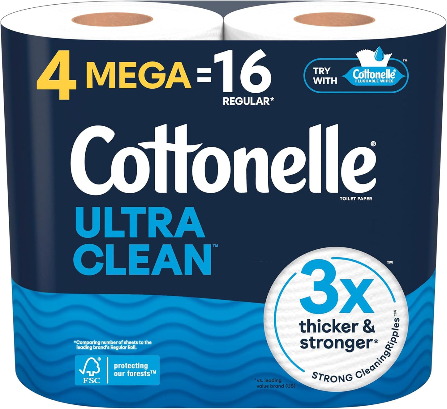 Cottonelle Ultra Clean Toilet Paper: 18 Mega Rolls (72 Regular Rolls), 284 Sheets Each