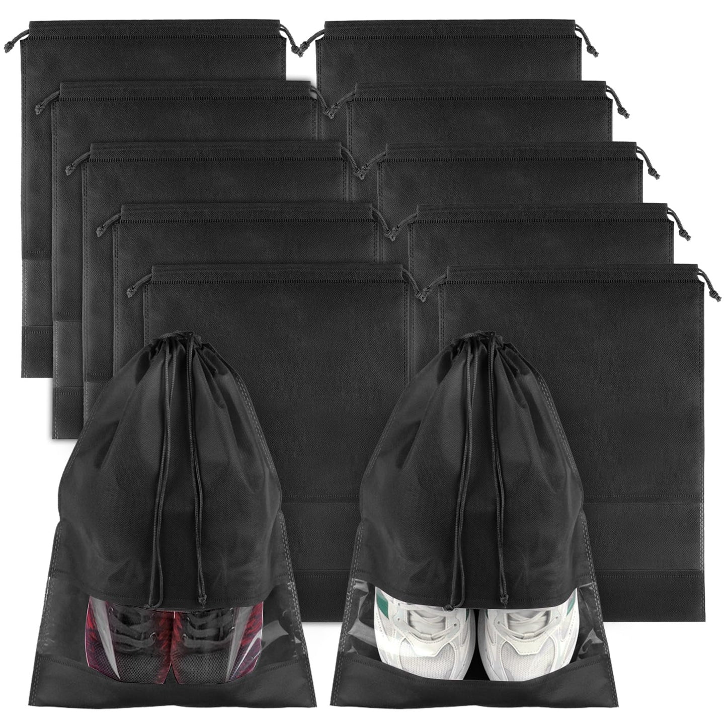 Travel Clear Shoe Bags - 5 Pack Waterproof Storage