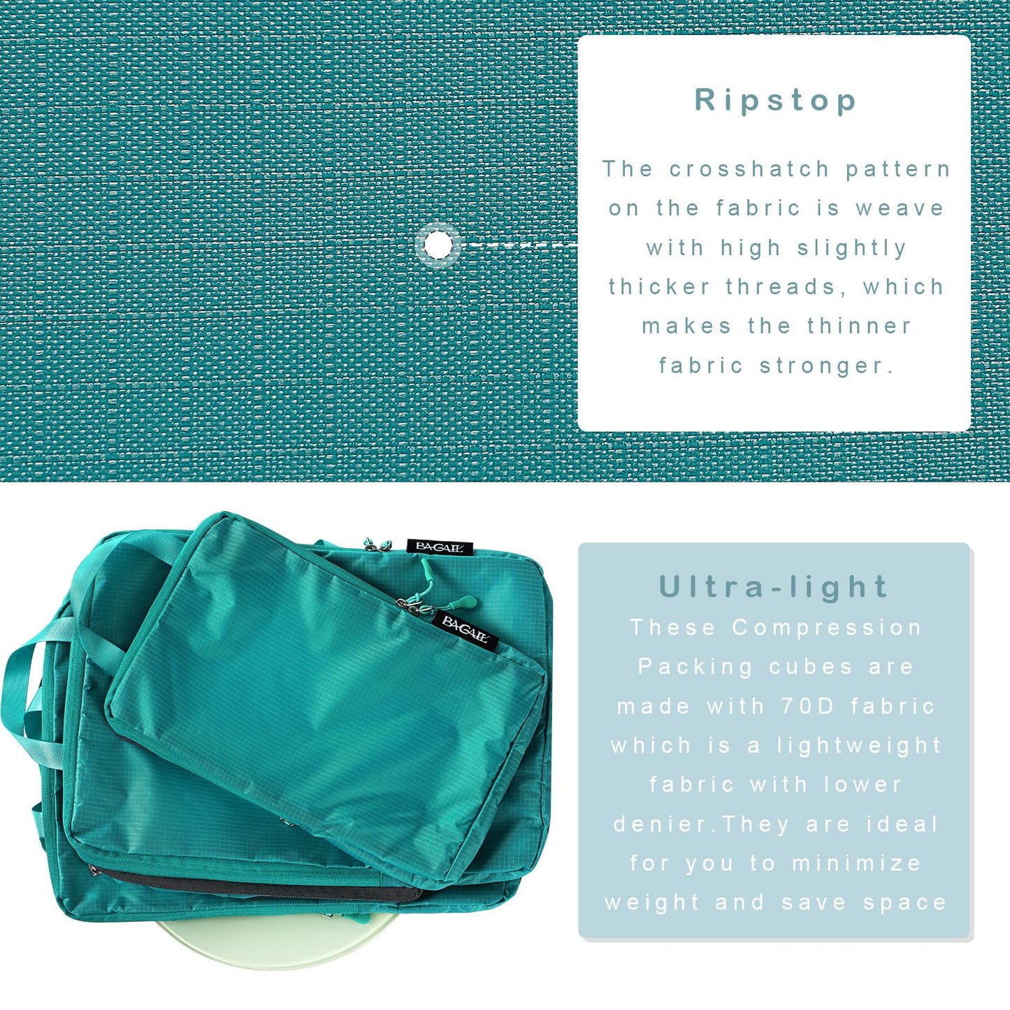 BAGAIL Travel Compression Cubes Set for Packing Ease