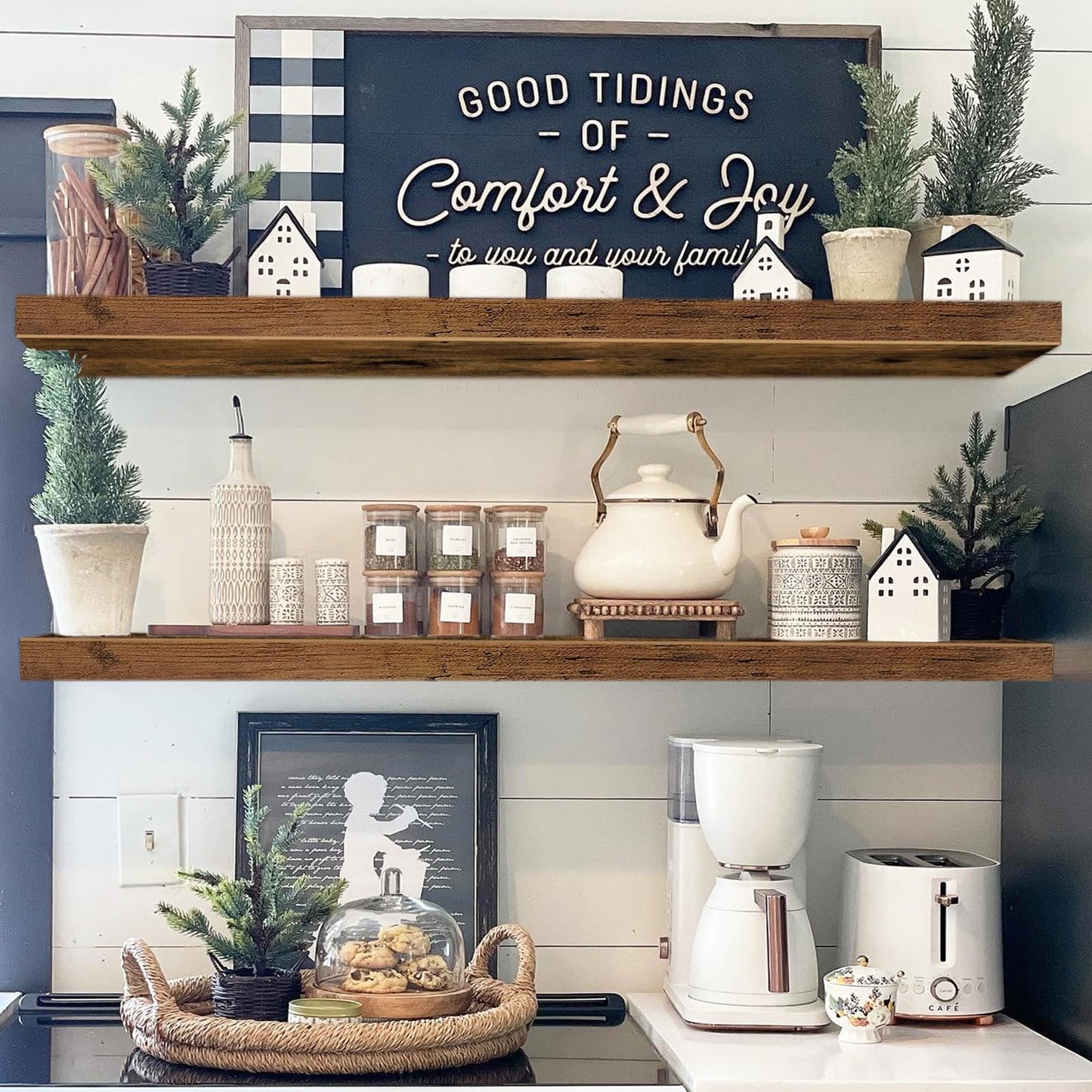 Rustic Farmhouse Shelves (008-40BN)