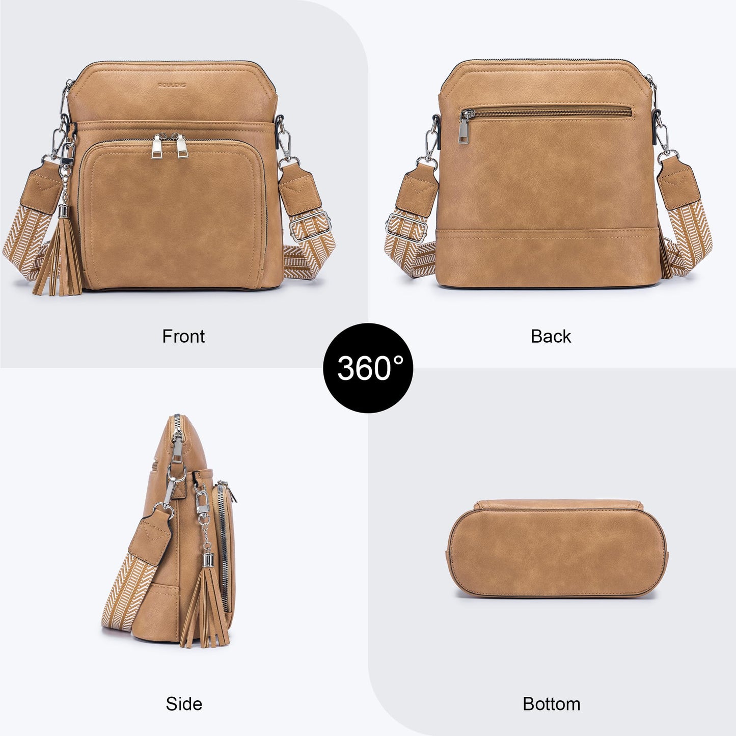 Tassel Charm Crossbody Bag for Women