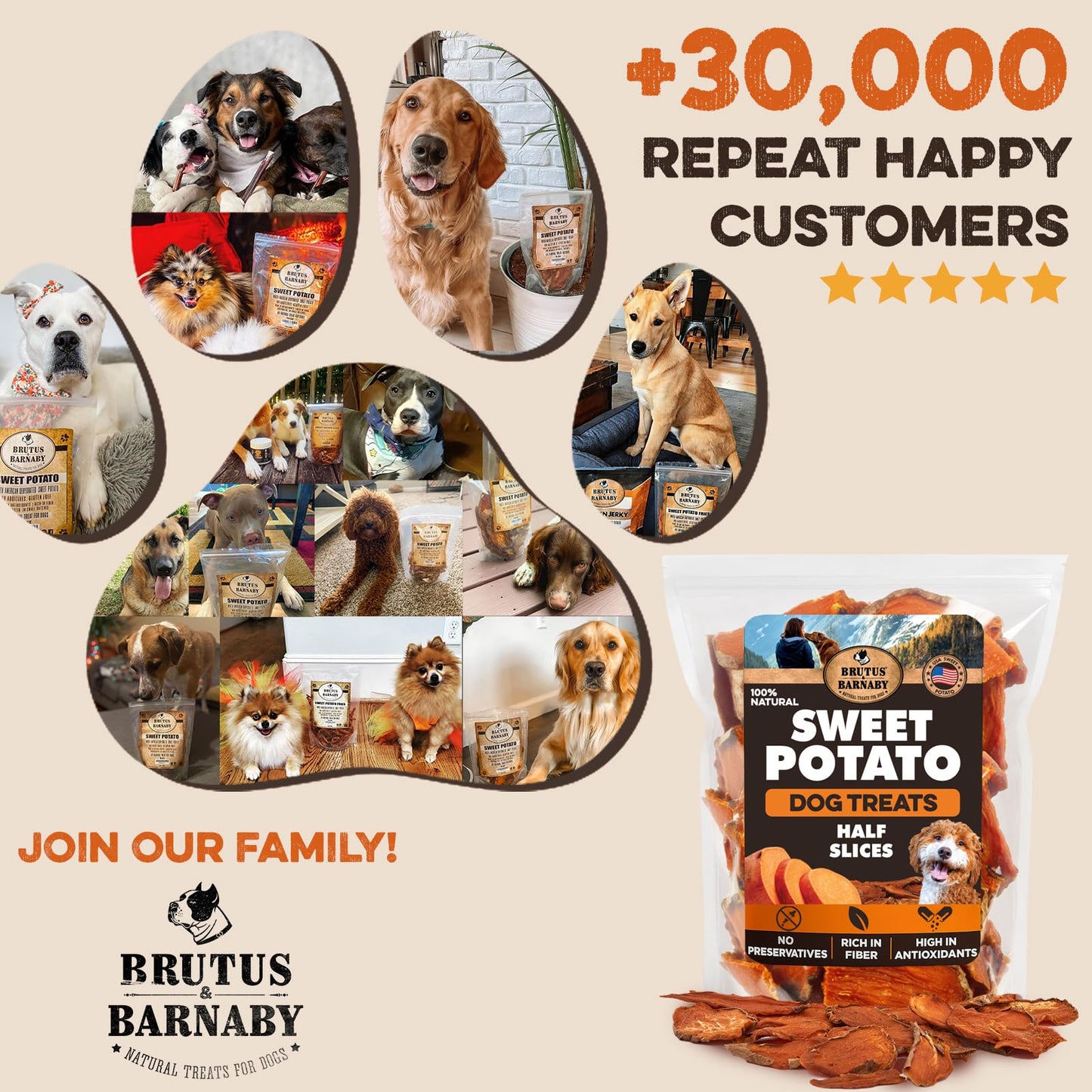 Brutus & Barnaby Sweet Potato Pup Delights
