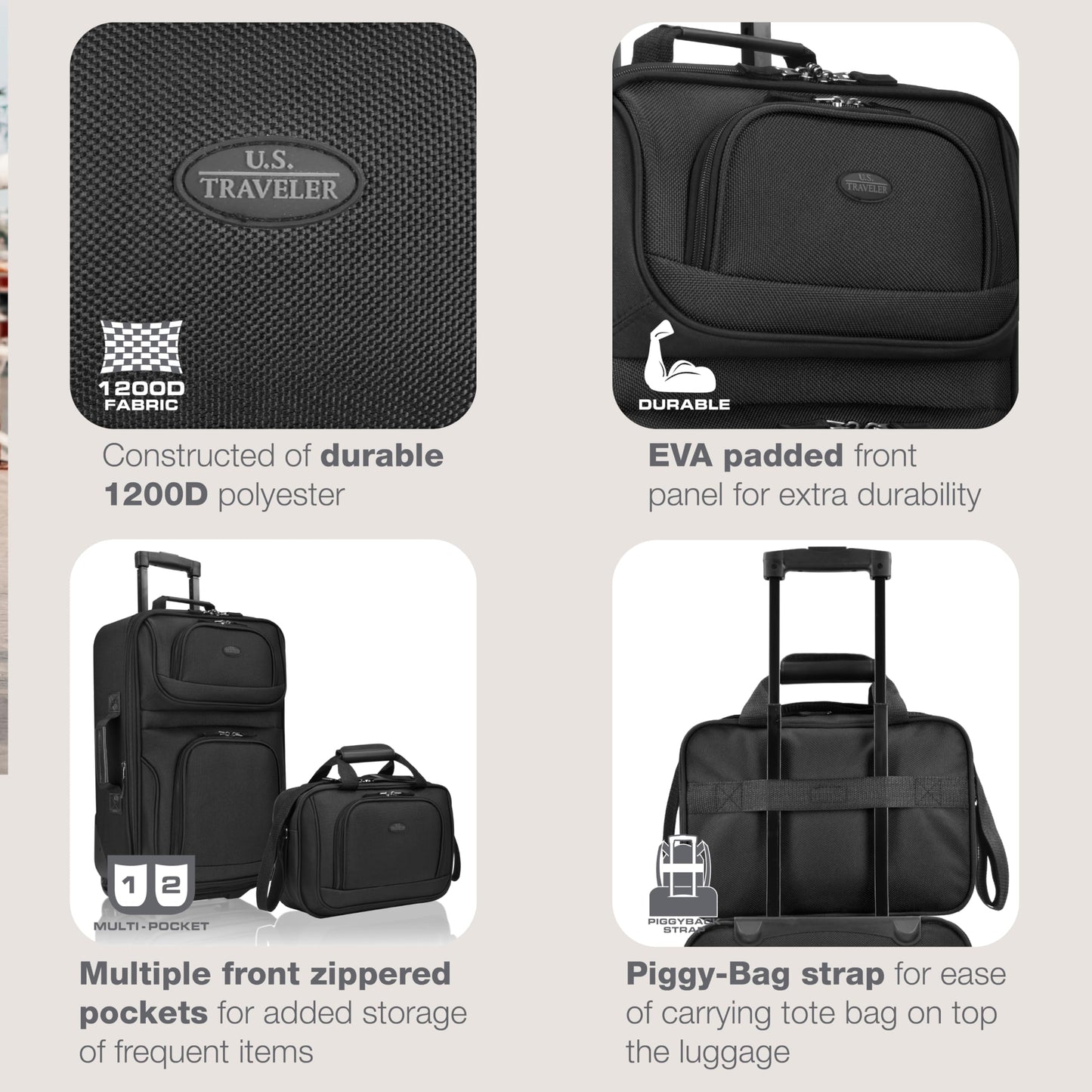 U.S. Traveler Rio Expandable Orange Carry-on