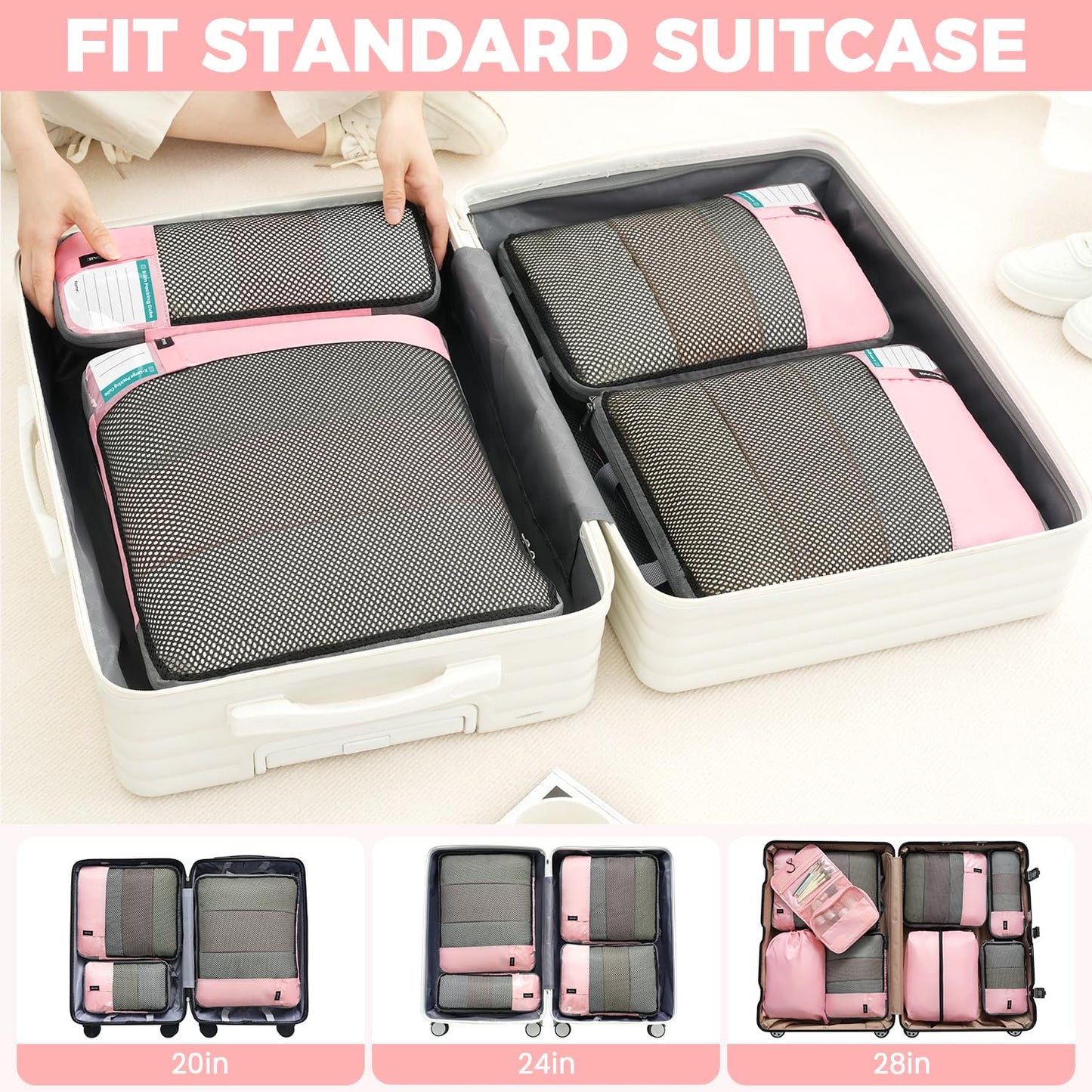 BAGAIL Expandable Travel Compression Cubes Set