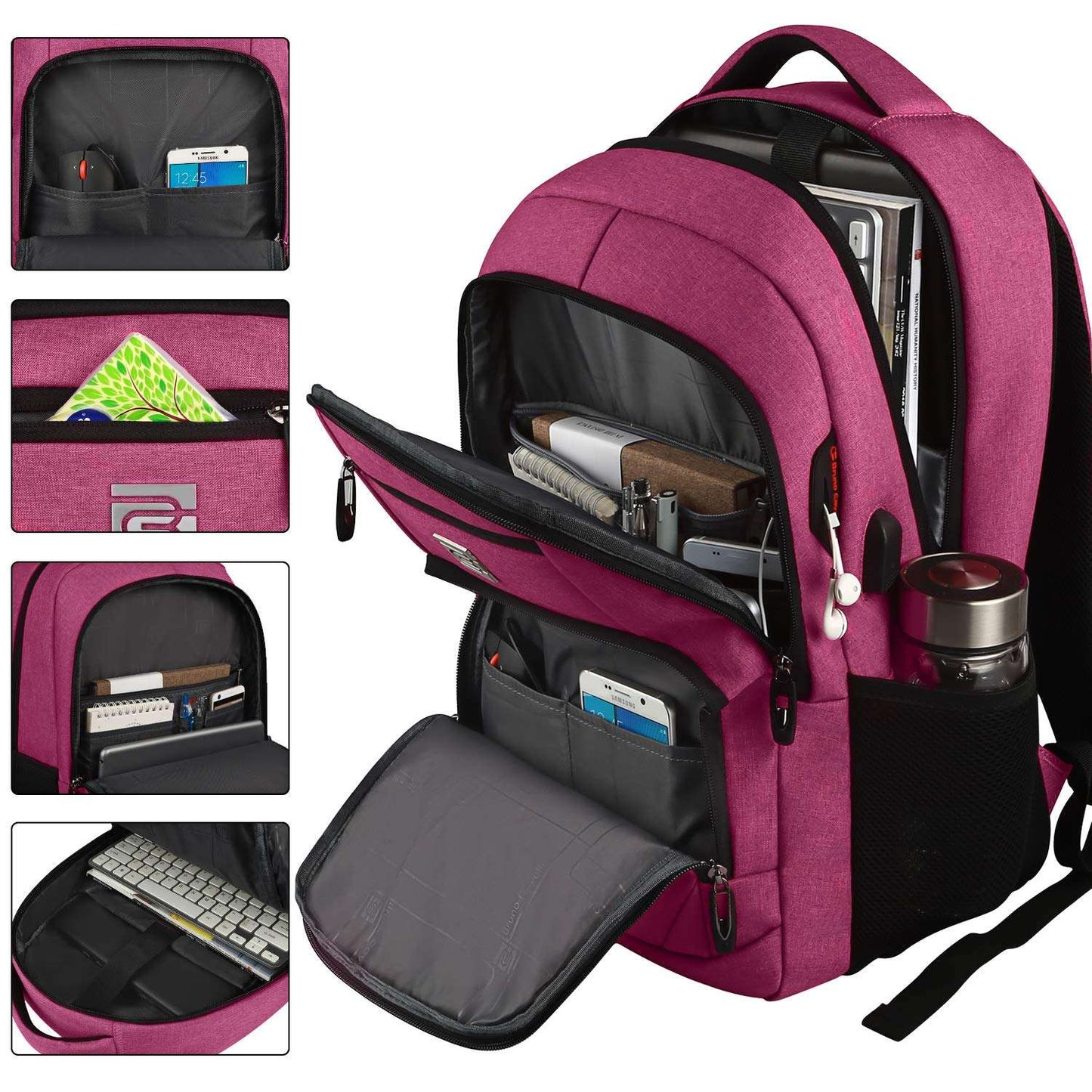 SecureSlim Laptop Backpack with USB & Water Resistance