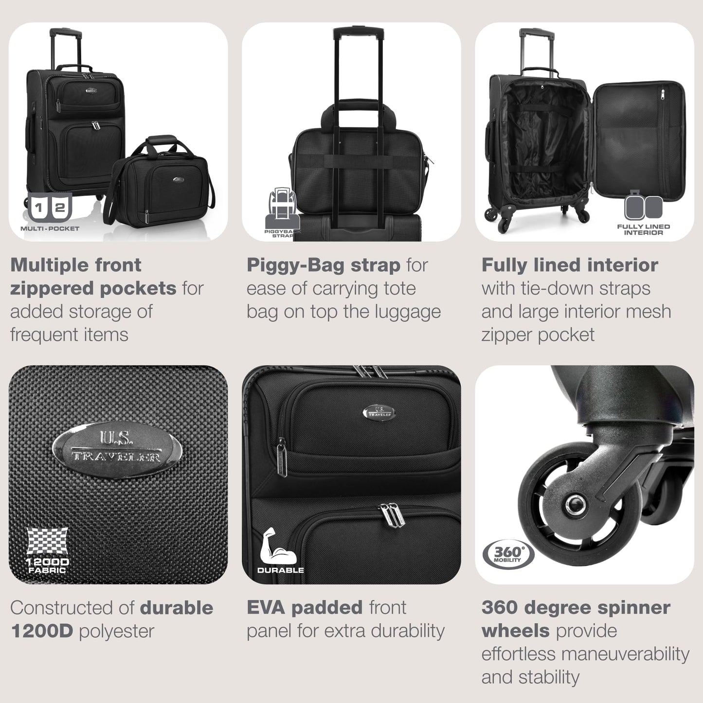 U.S. Traveler Rio Expandable Orange Carry-on