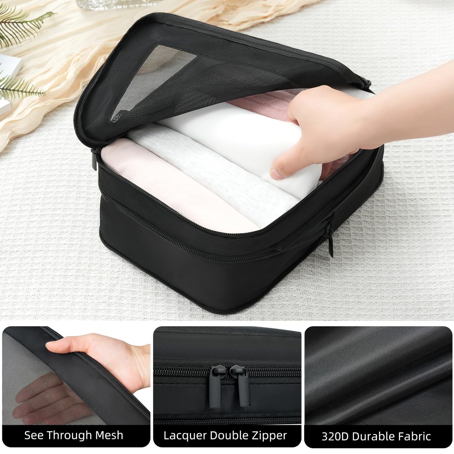 BAGAIL Expandable Travel Compression Cubes Set