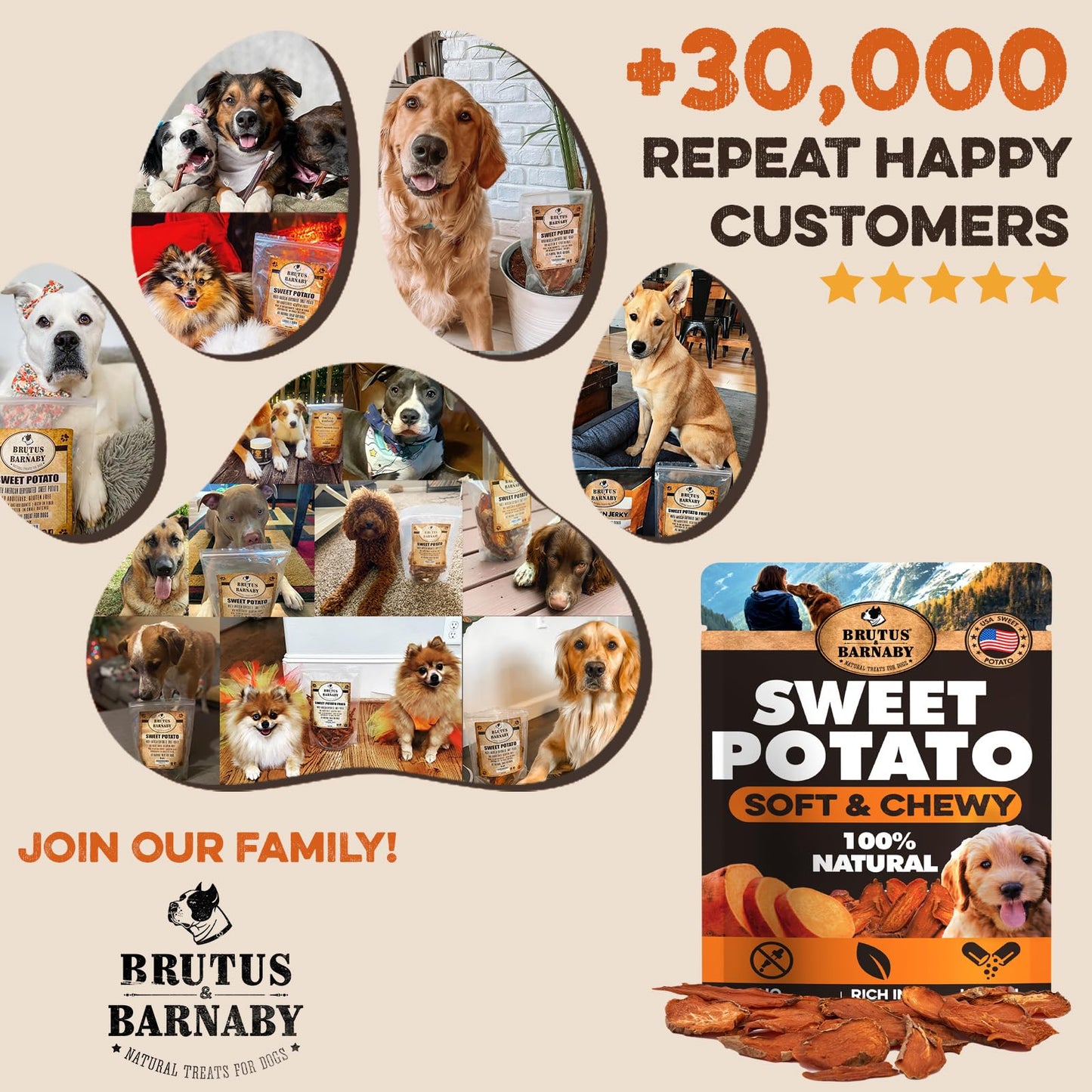 Brutus & Barnaby Sweet Potato Pup Delights