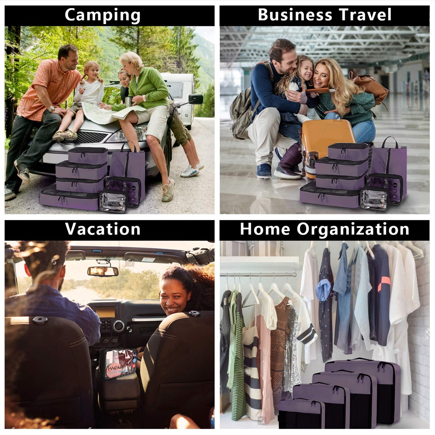 BAGAIL Travel Cubes: 8/9 Set Packing Organizers
