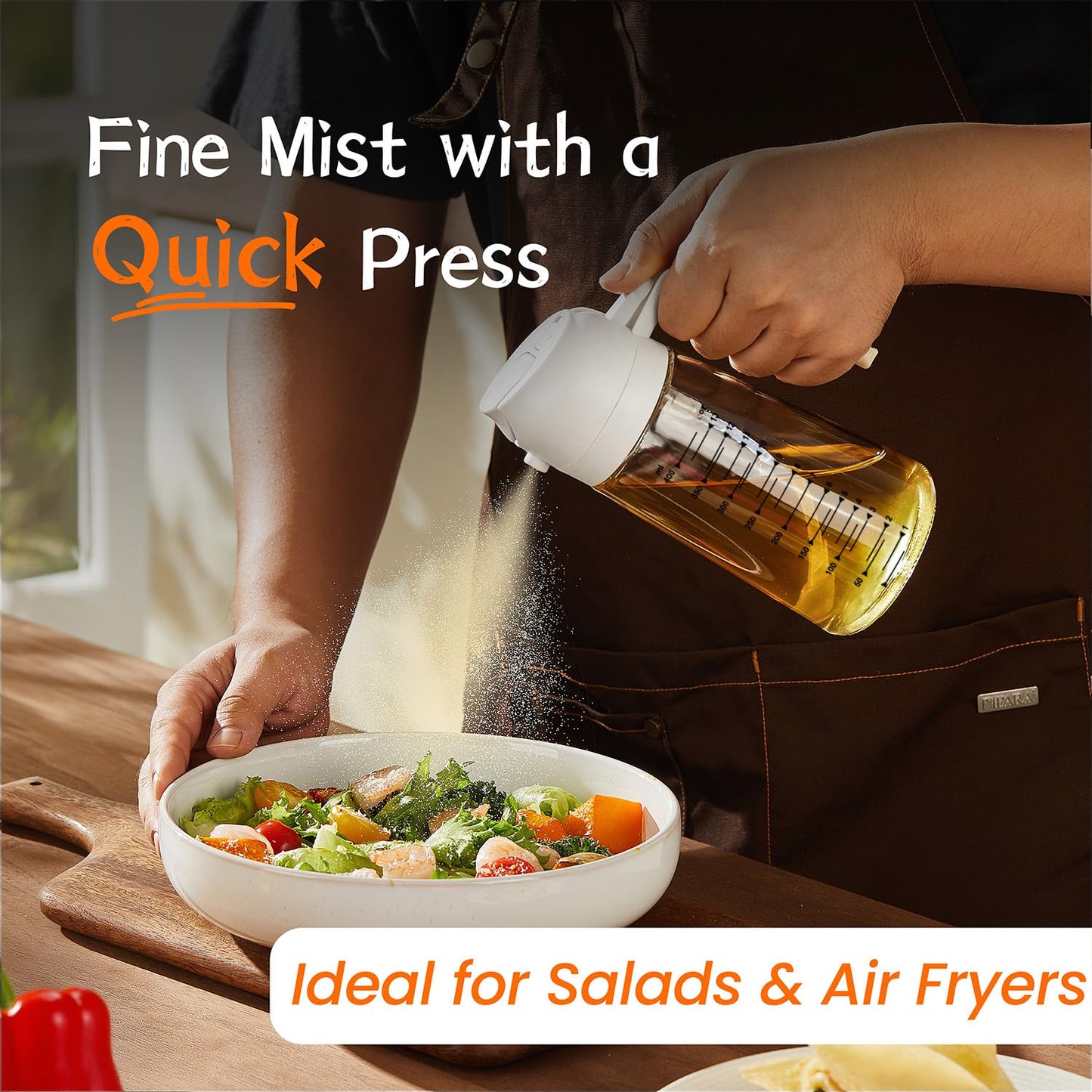 SprayMaster Duo: 16oz Olive Oil Dispenser - Black