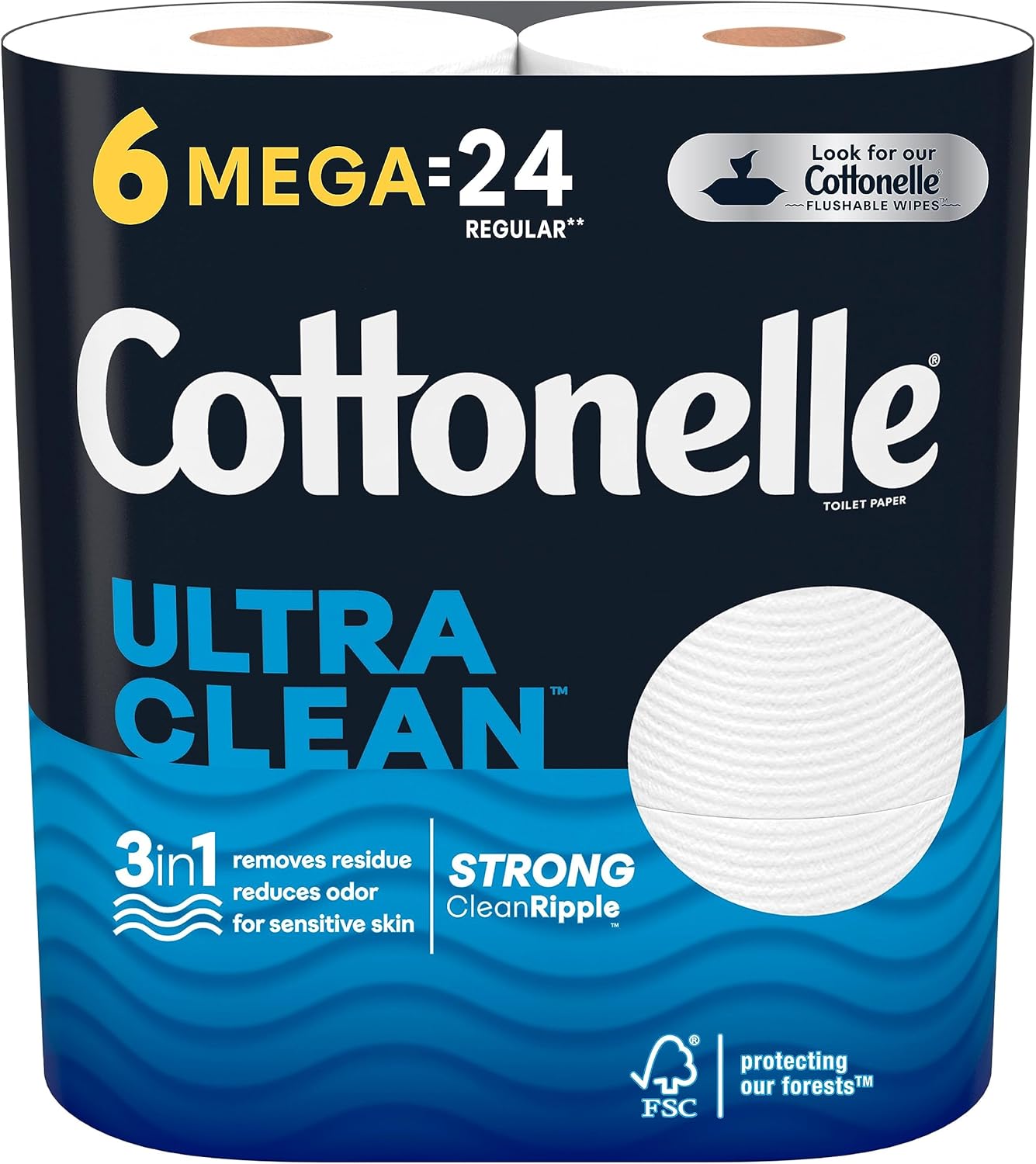 Cottonelle Ultra Clean Toilet Paper: 18 Mega Rolls (72 Regular Rolls), 284 Sheets Each