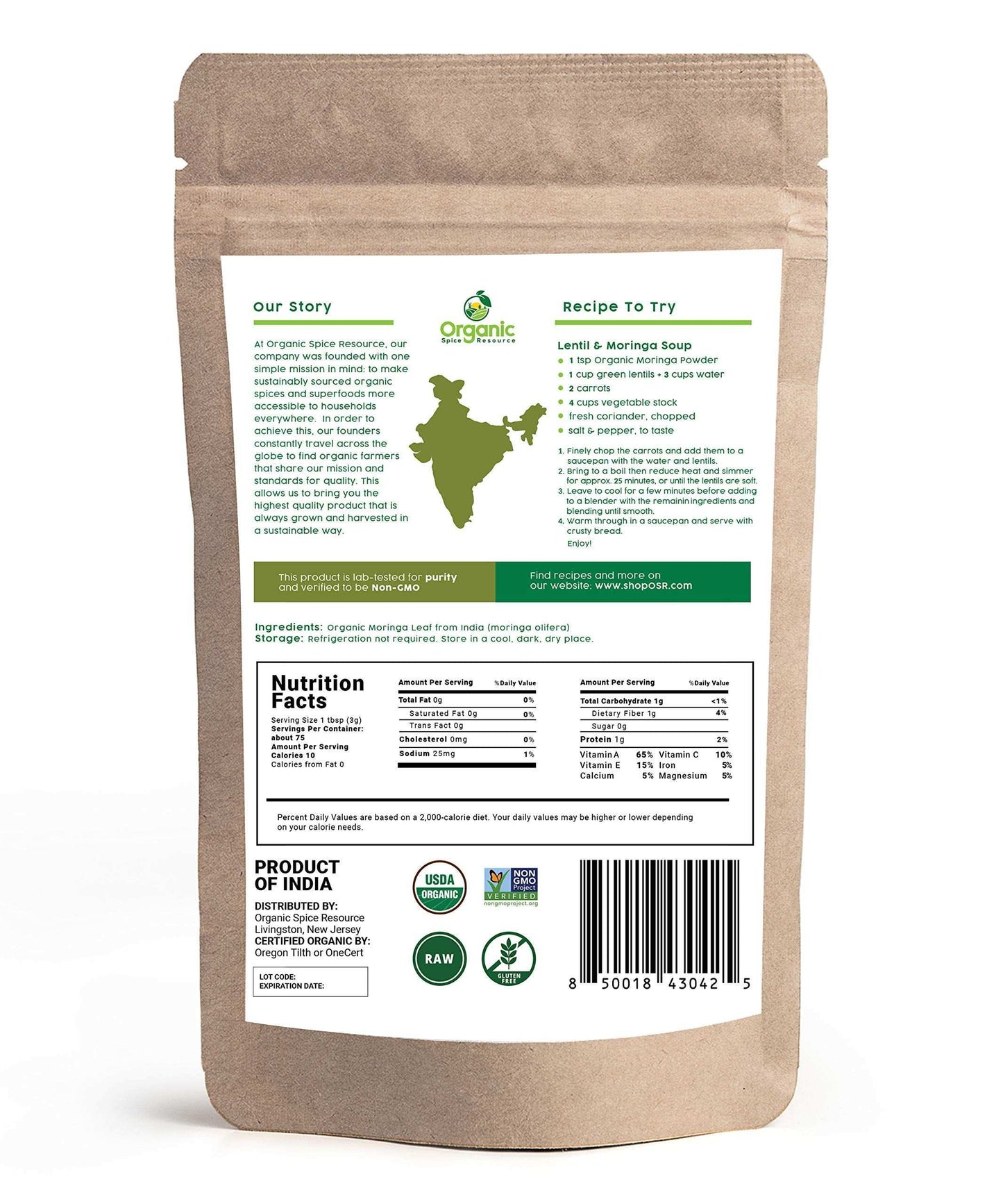 Pure Moringa Bliss - Organic Powder 1.10 lbs