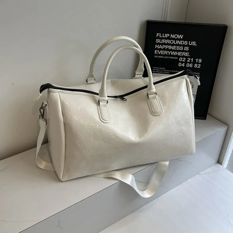 PU Leather Oversize Travel Bag - Premium travel-bag from Trendsi - Just $50.99! Shop now at Handbags Specialist Headquarter