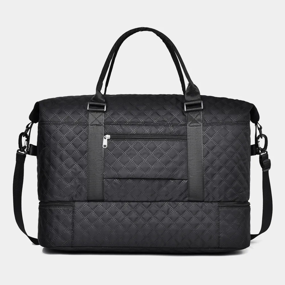 Diamond Grid Oxford Cloth Oversize Travel Bag - Premium travel-bag from Trendsi - Just $44.99! Shop now at Handbags Specialist Headquarter