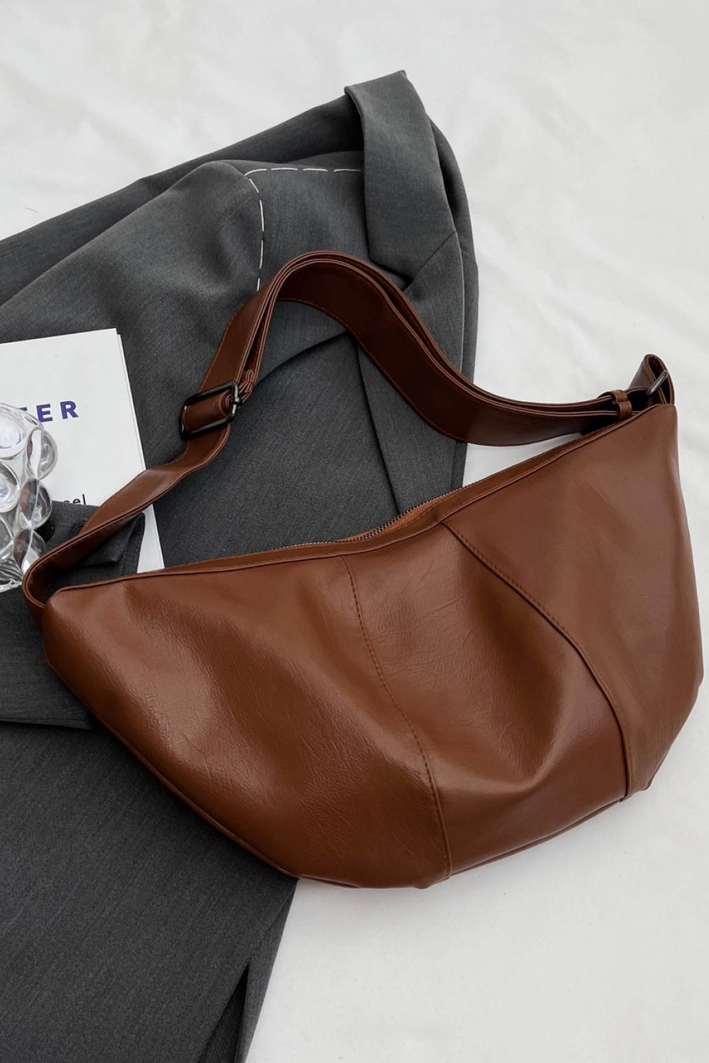 PU Leather Sling Bag - Premium handbags from Trendsi - Just $22.99! Shop now at Handbags Specialist Headquarter