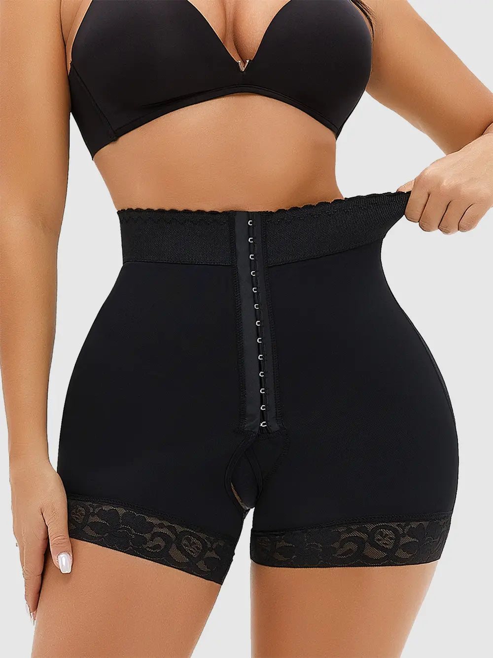 Full Size Lace Detail Hook-and-Eye Shaping Shorts - Premium Bottoms from Trendsi - Just $30! Shop now at Handbags Specialist Headquarter